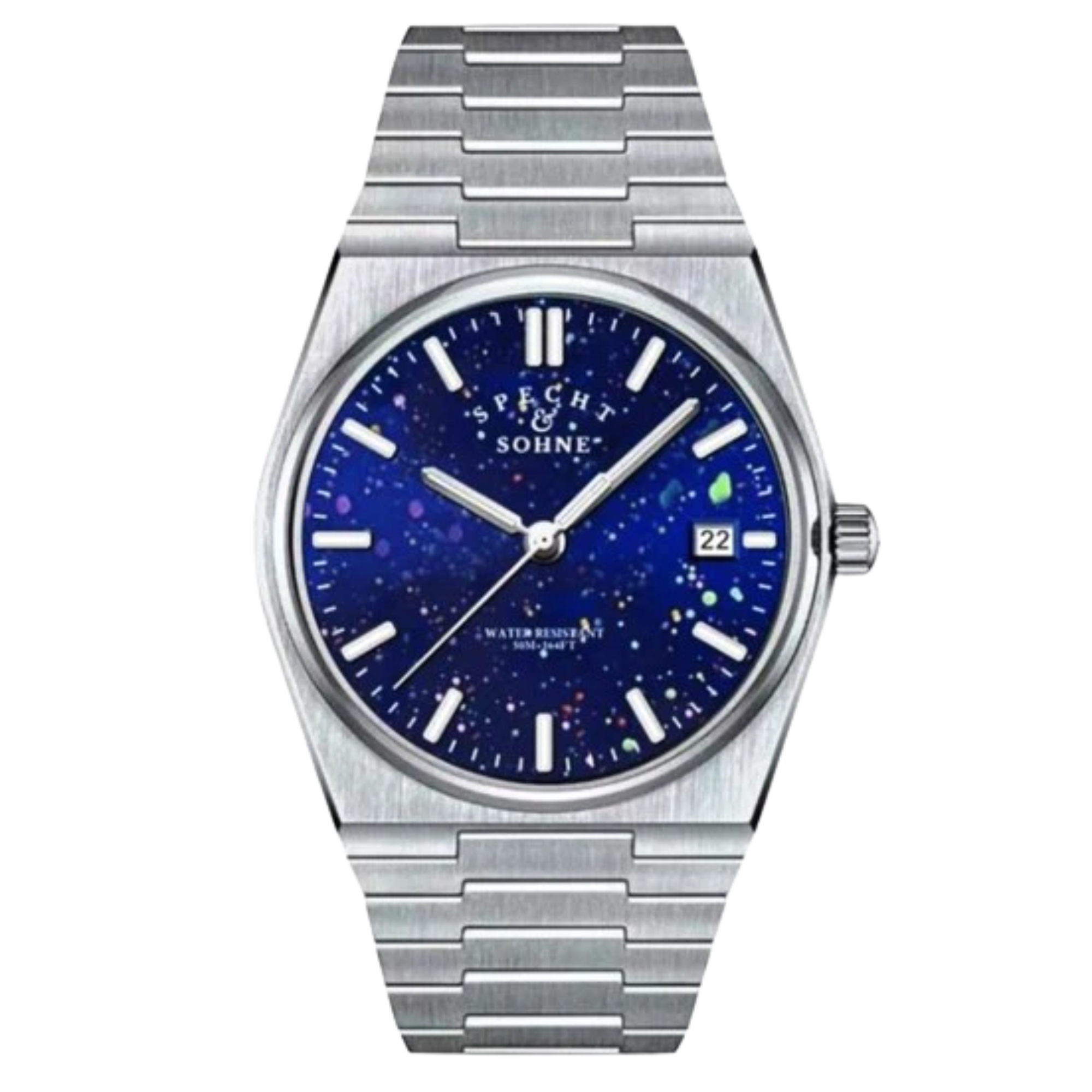 Specht&Sohne 37 Mm Mens Luxury Watch With Japanese Quartz Movement- Quartz Blue Star Edition