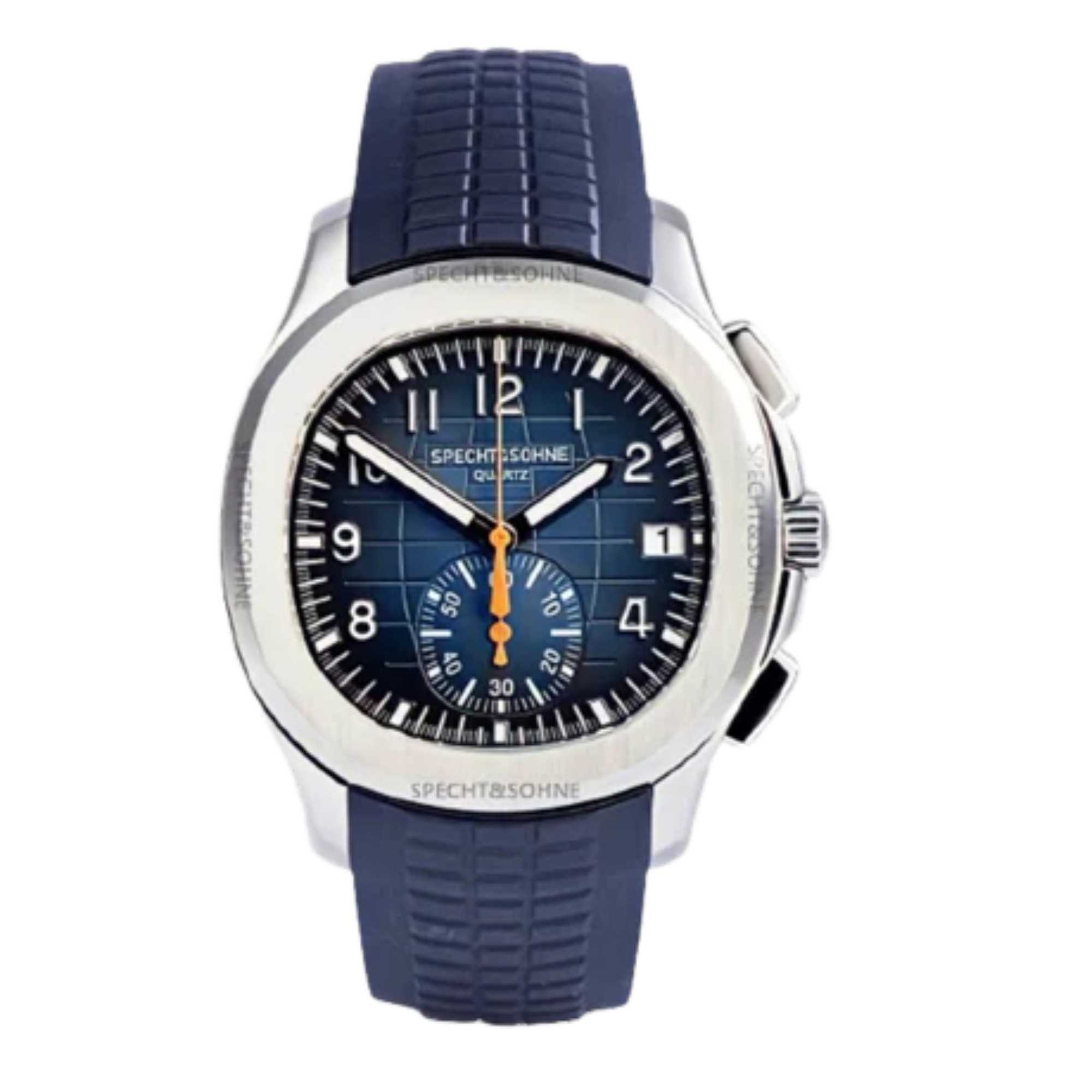 SPECHT & SOHNE 42MM Mens Japanese Movement Chronograph Quartz Wristwatch 50M Waterproof - Blue