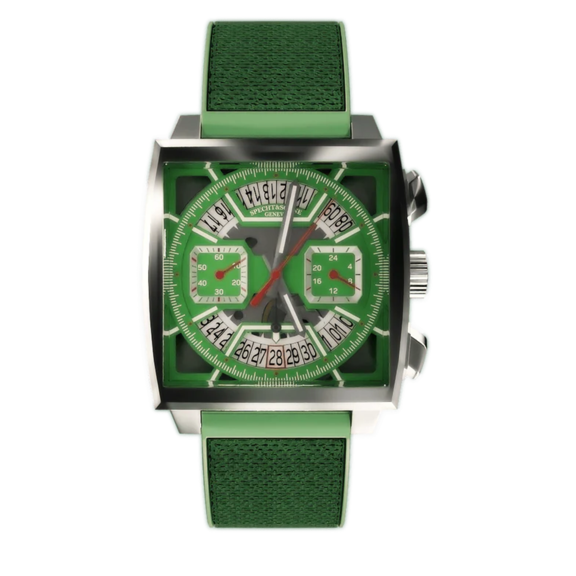 Specht&Sohne Mens Luxury Watch with Seiko VK64 Movement   - Monaco X Green Edition