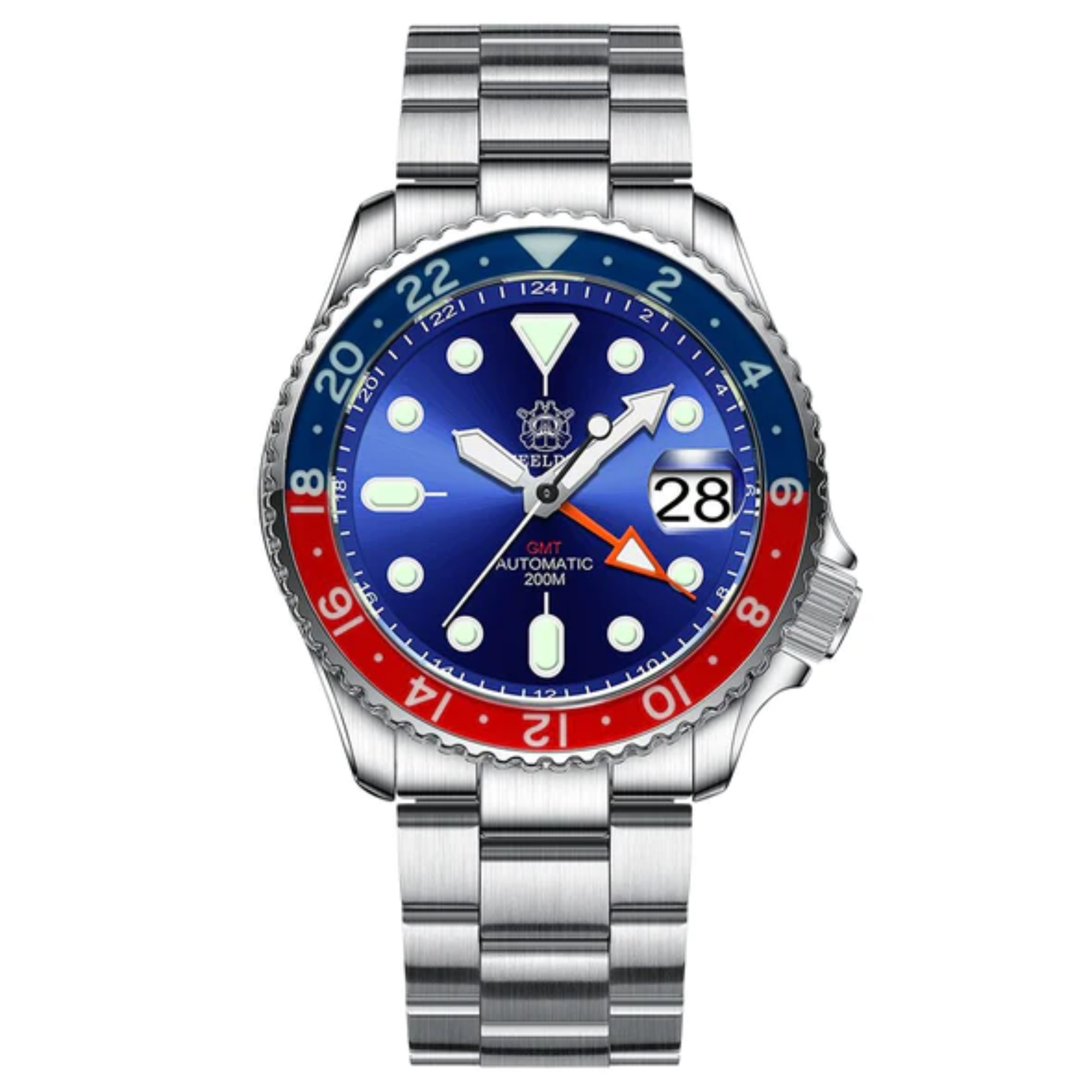 Steeldive SD1994L Sapphire Bezel NH34 GMT Watch - Blue Dial