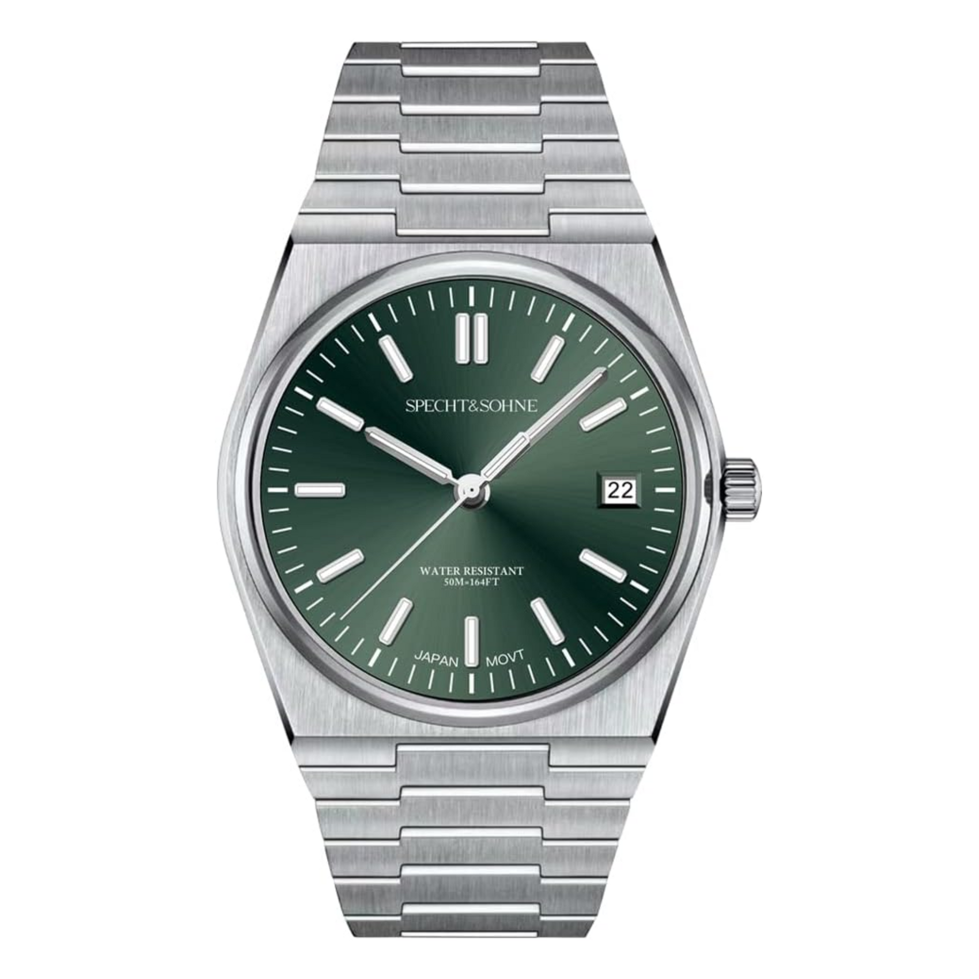 Specht&Sohne 41 Mm Mens Luxury Watch With Japanese Quartz Movement- Quartz Green