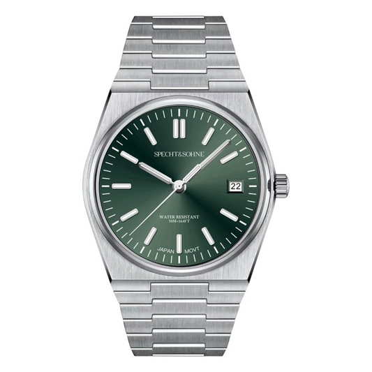 Specht&Sohne 41 Mm Mens Luxury Watch With Japanese Quartz Movement- Quartz Green