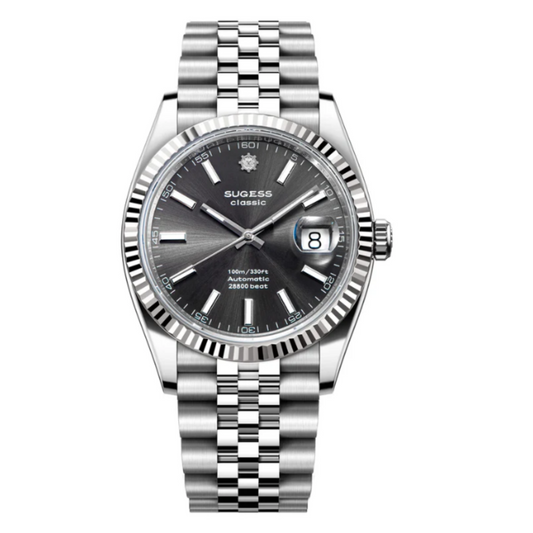 Sugess S448 Grey Dial Fluted Bezel Jubilee Bracelet ST2130