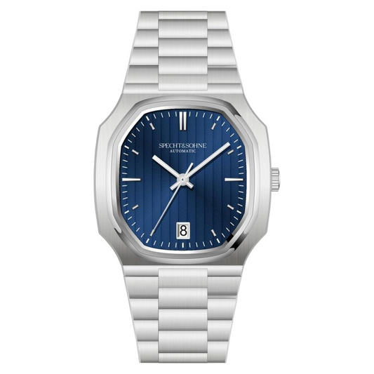 SPECHT & SOHNE 38MM Elegant Automatic Stainless Steel Sapphire Crystal - Blue Dial