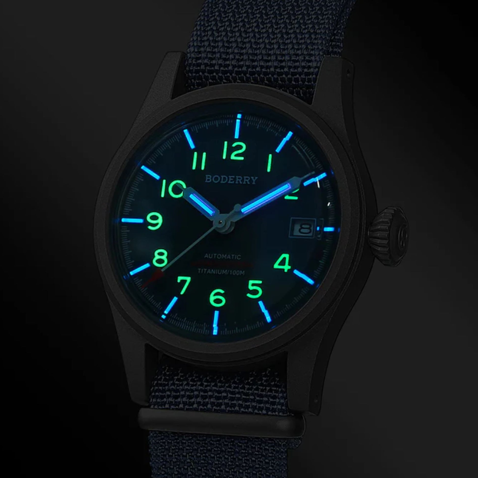 LANDMASTER - 100M Waterproof Titanium Automatic Field Watch - Blue