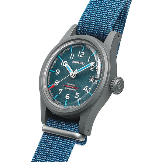 LANDMASTER - 100M Waterproof Titanium Automatic Field Watch - Blue