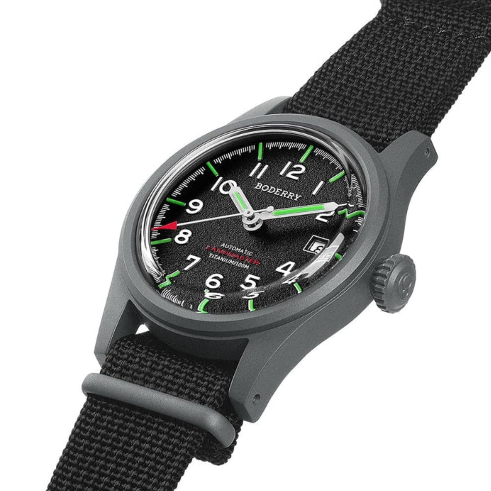 LANDMASTER - 100M Waterproof Titanium Automatic Field Watch | Black