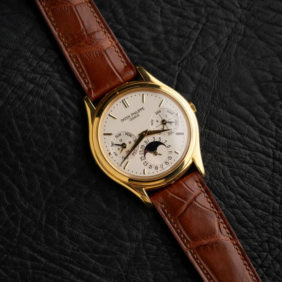 Quality Leather Watch Band/Strap with butterfly buckle - Brown (22 mm)