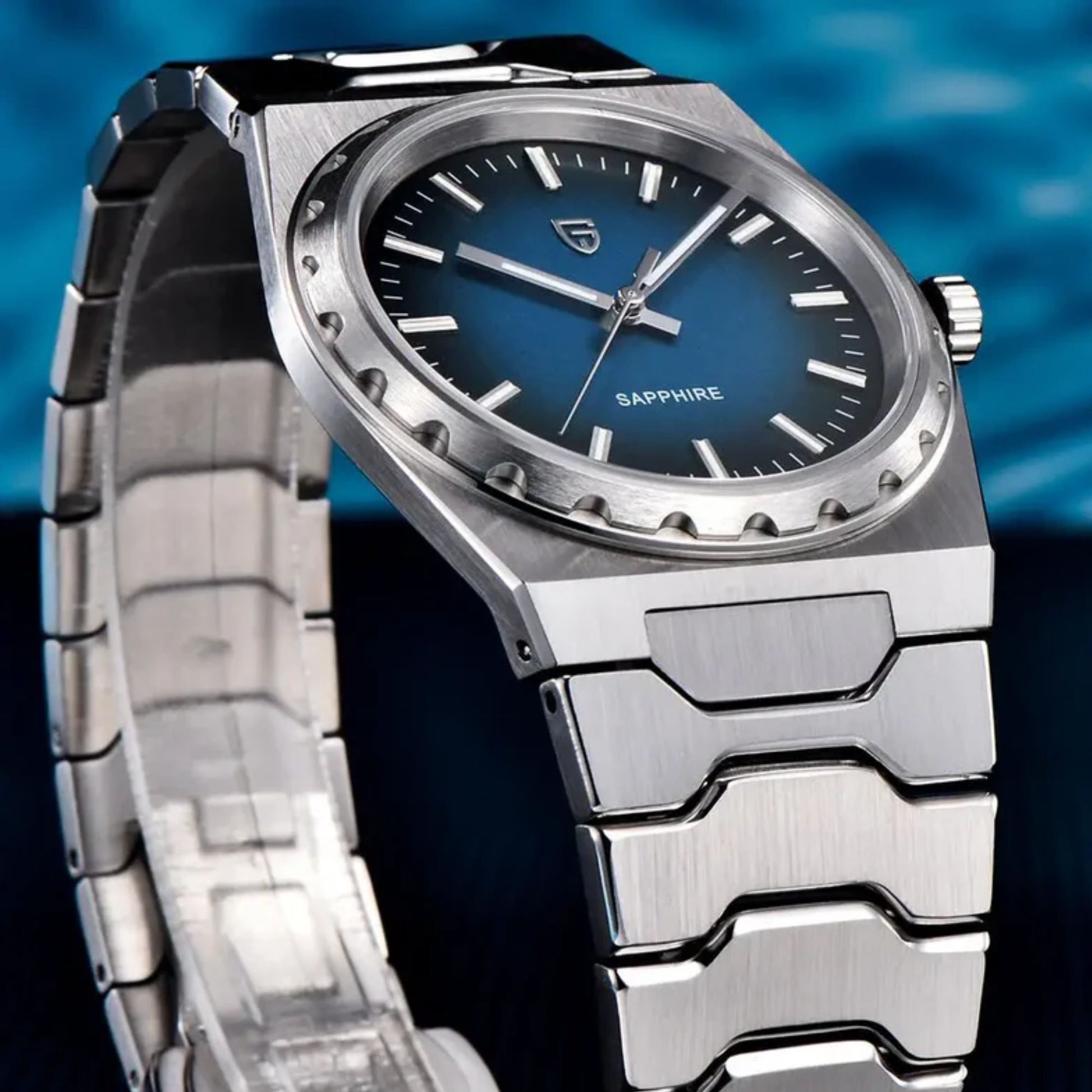 Pagani Design PDYS020 Blue Dial Sapphire Crystal 37MM, Seiko VJ21 Quartz Movement