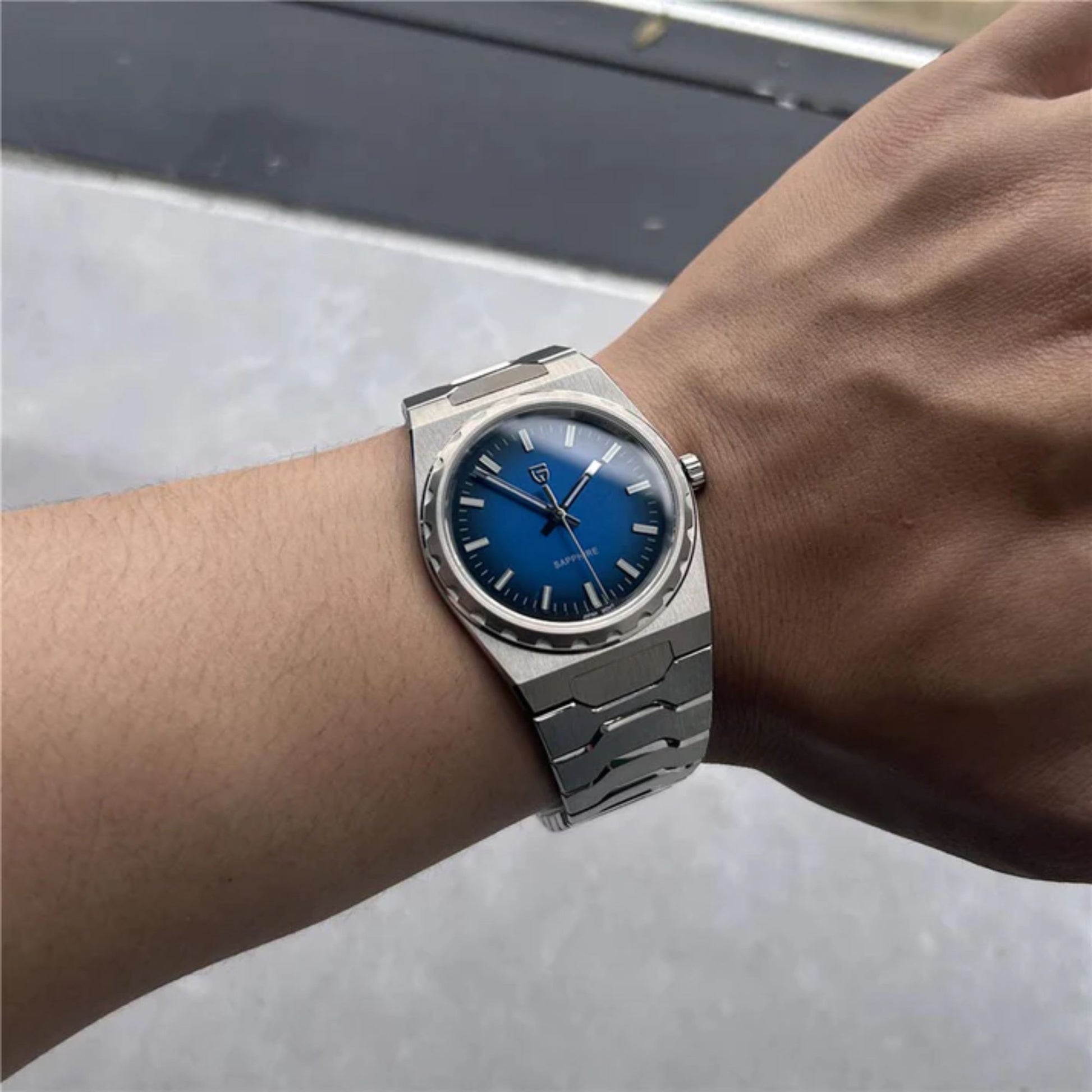 Pagani Design PDYS020 Blue Dial Sapphire Crystal 37MM, Seiko VJ21 Quartz Movement