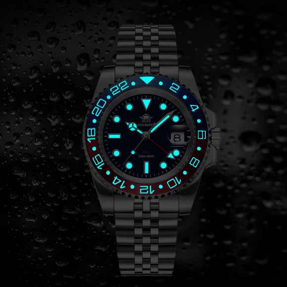 ADDIESDIVE Water Ghost Luxury Dive GMT Watch AD2050 with Swiss Movement