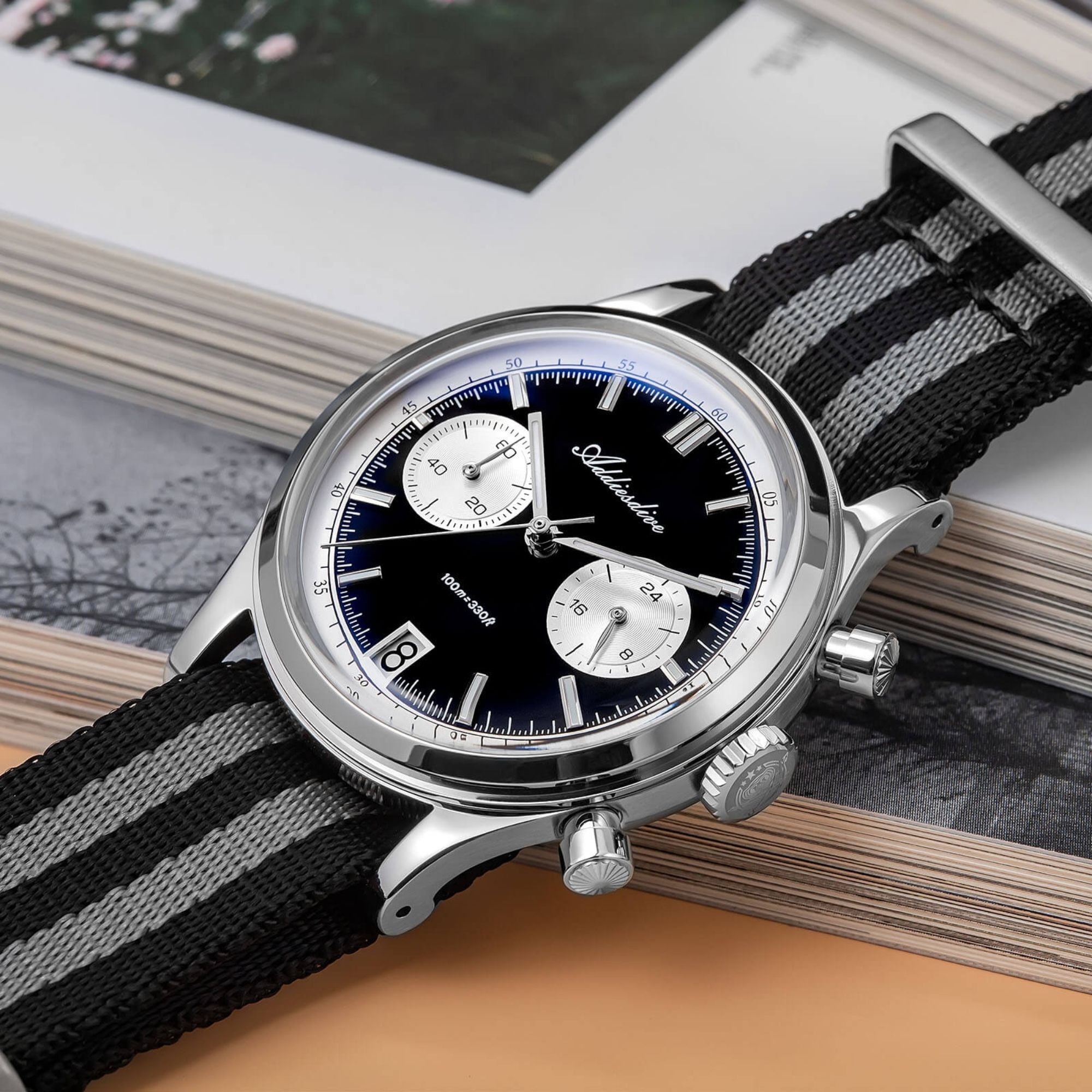 ADDIESDIVE 38mm VK64 Chronograph Watch AD2095