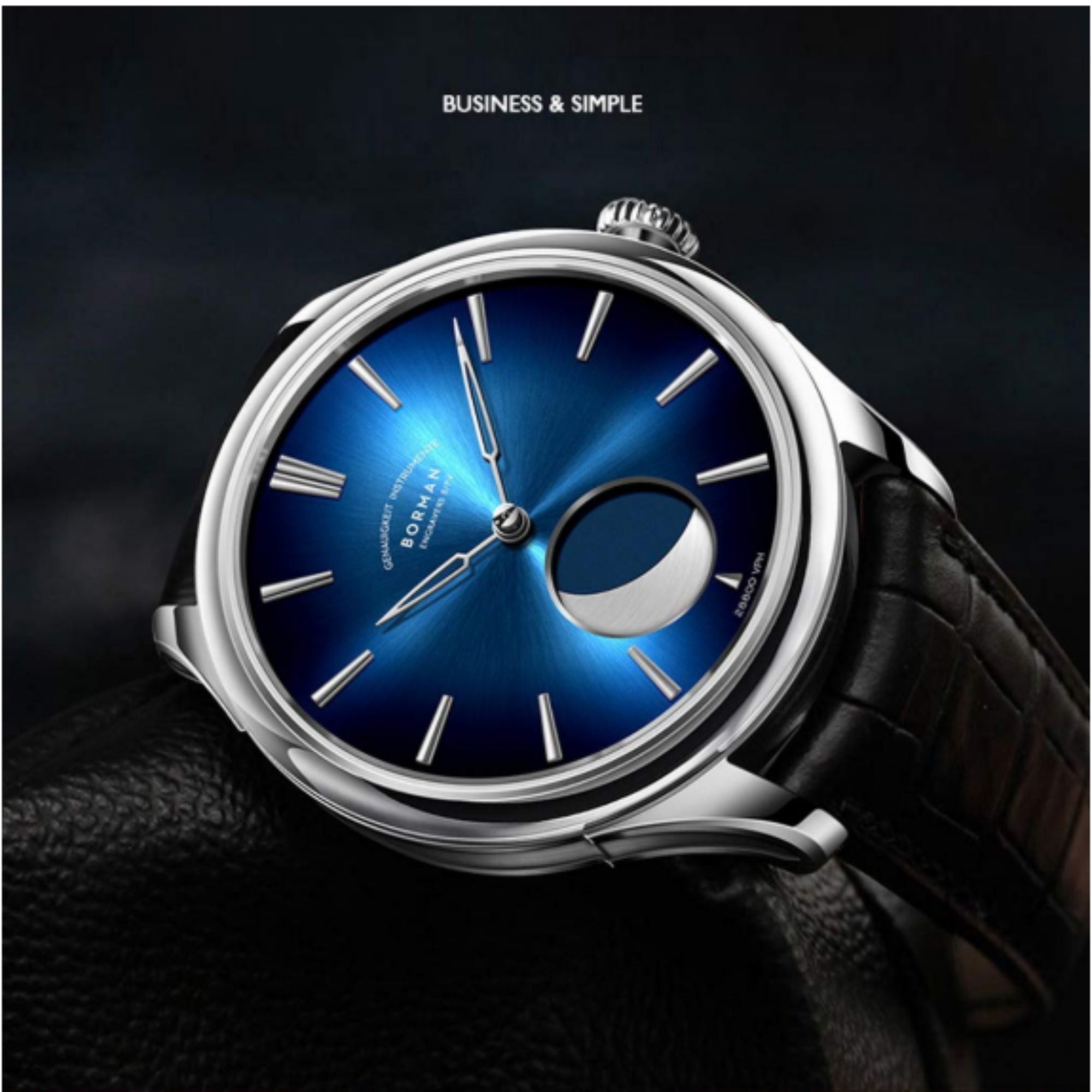 BORMAN Mens Automatic Watch with Moonphase