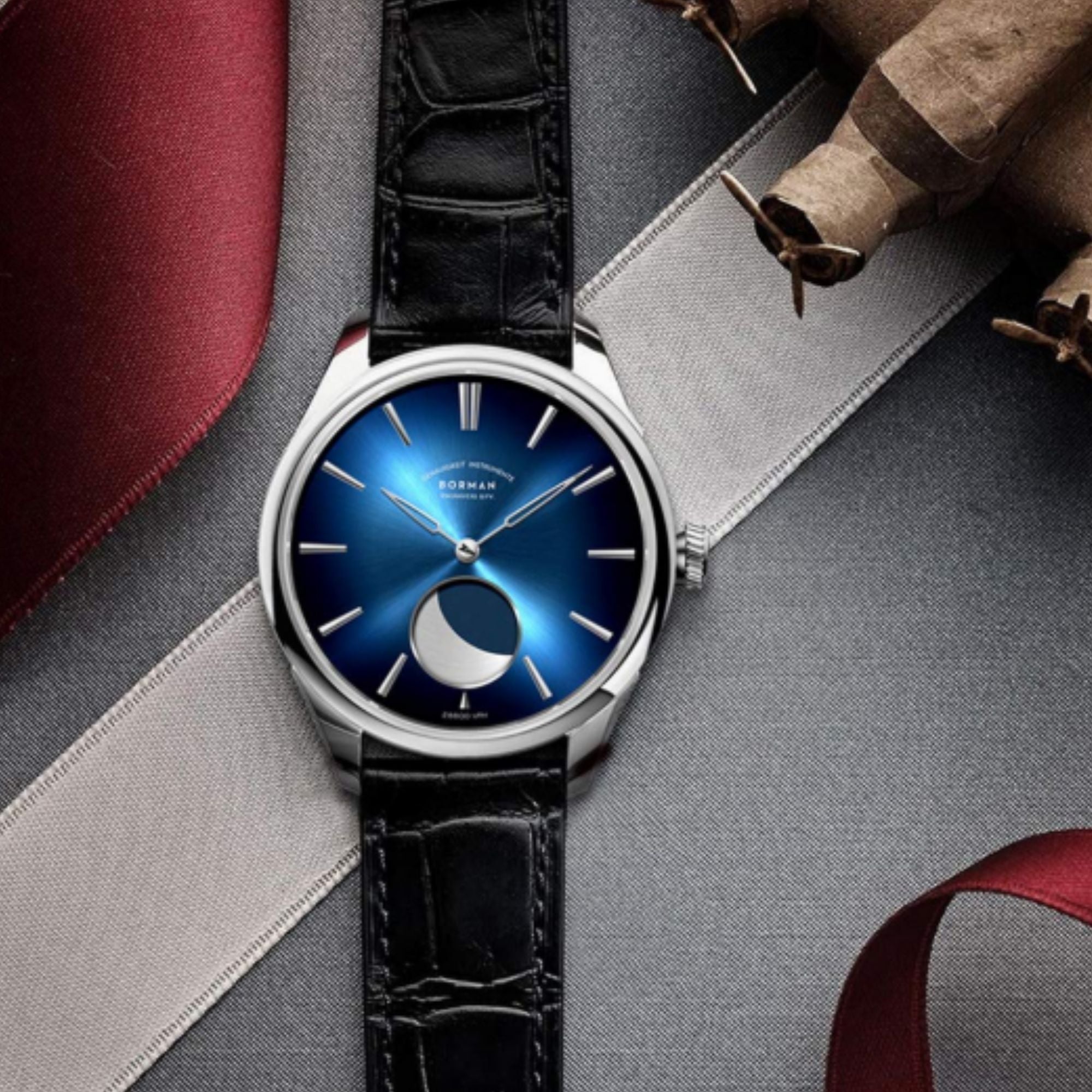BORMAN Mens Automatic Watch with Moonphase