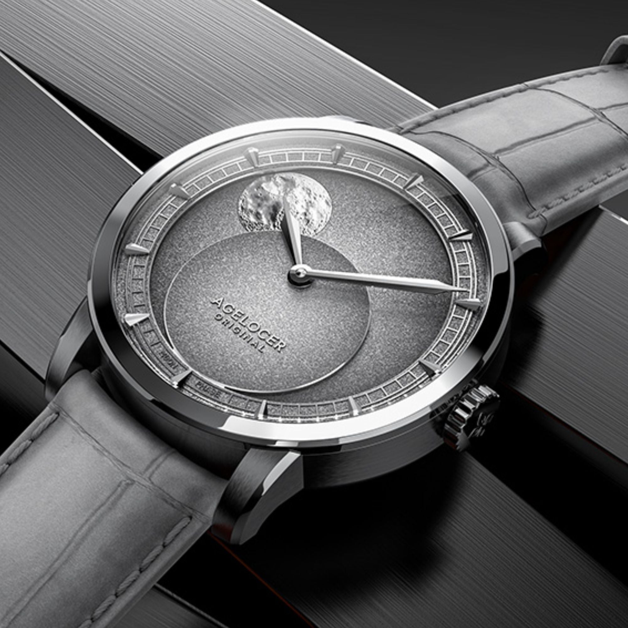 AGELOCER Major Breakthrough 29.51-Days MoonPhase Original Astronomer Men's Mechanical Watch