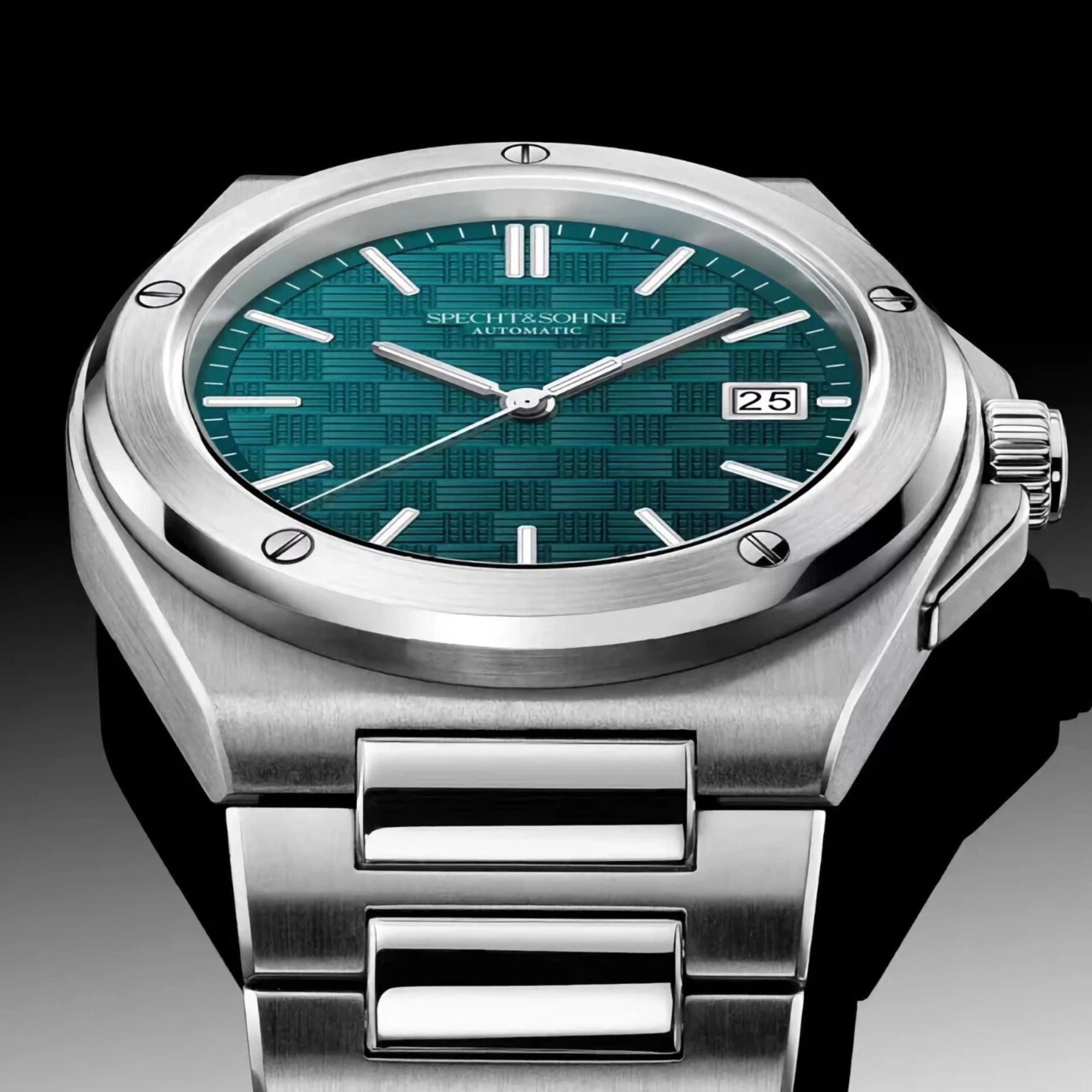 SPECHT&SOHNE Elegant Mens Japan Miyota 8215 Automatic Mechanical Watch Stainless Steel Sapphire Crystal 50m Waterproof Luminous Sports Wristwatches