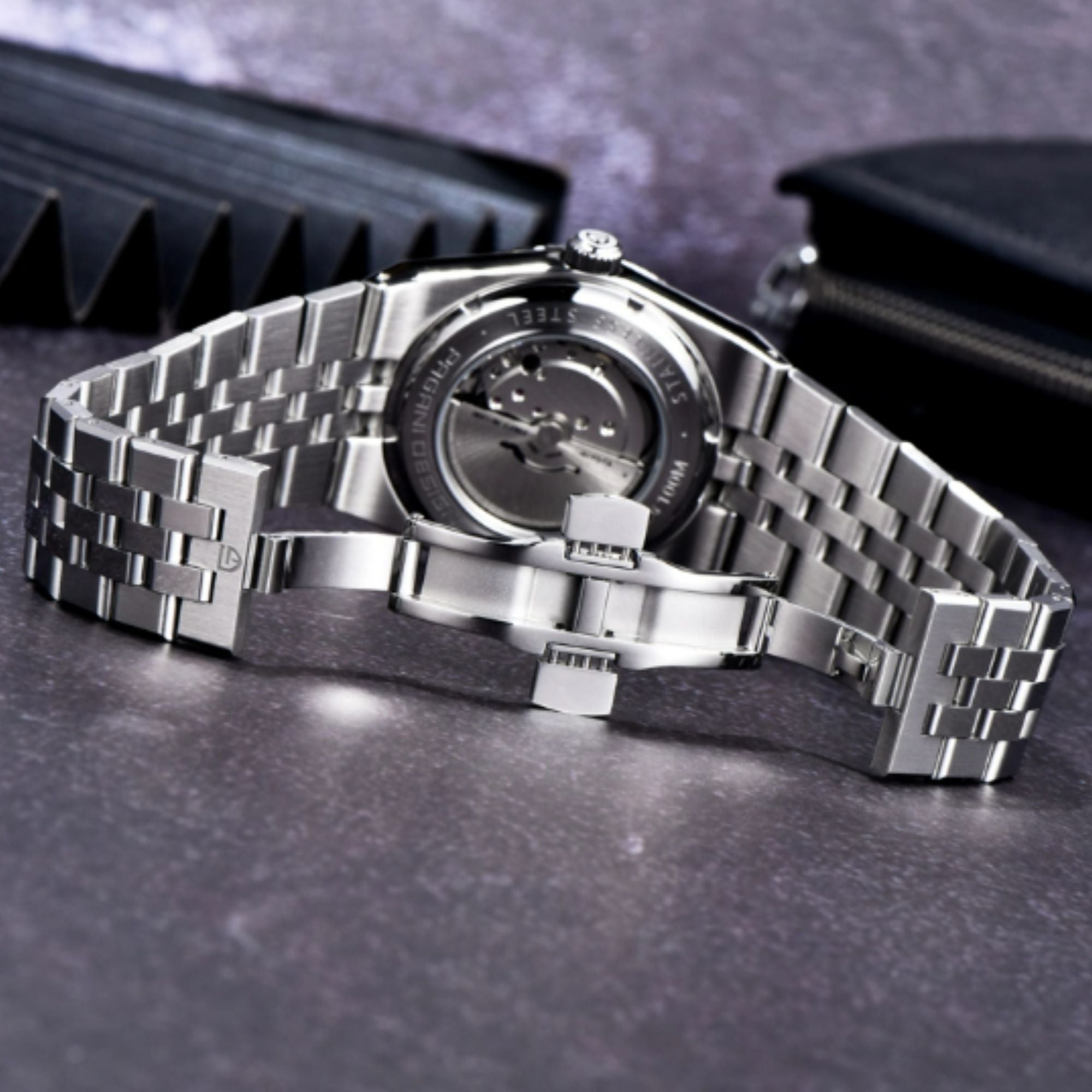 PAGANI DESIGN PD-YS027 New Men's Automatic Watch Stainless Steel Mechanical Waterproof Wrist Watch for Men, Synthetic Sapphire Dial Glass