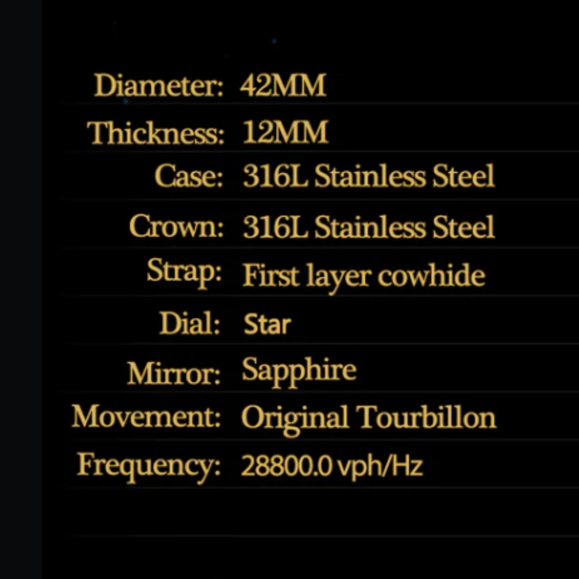 Aesop Original High quality Tourbillon Star Galaxy Watch 7006