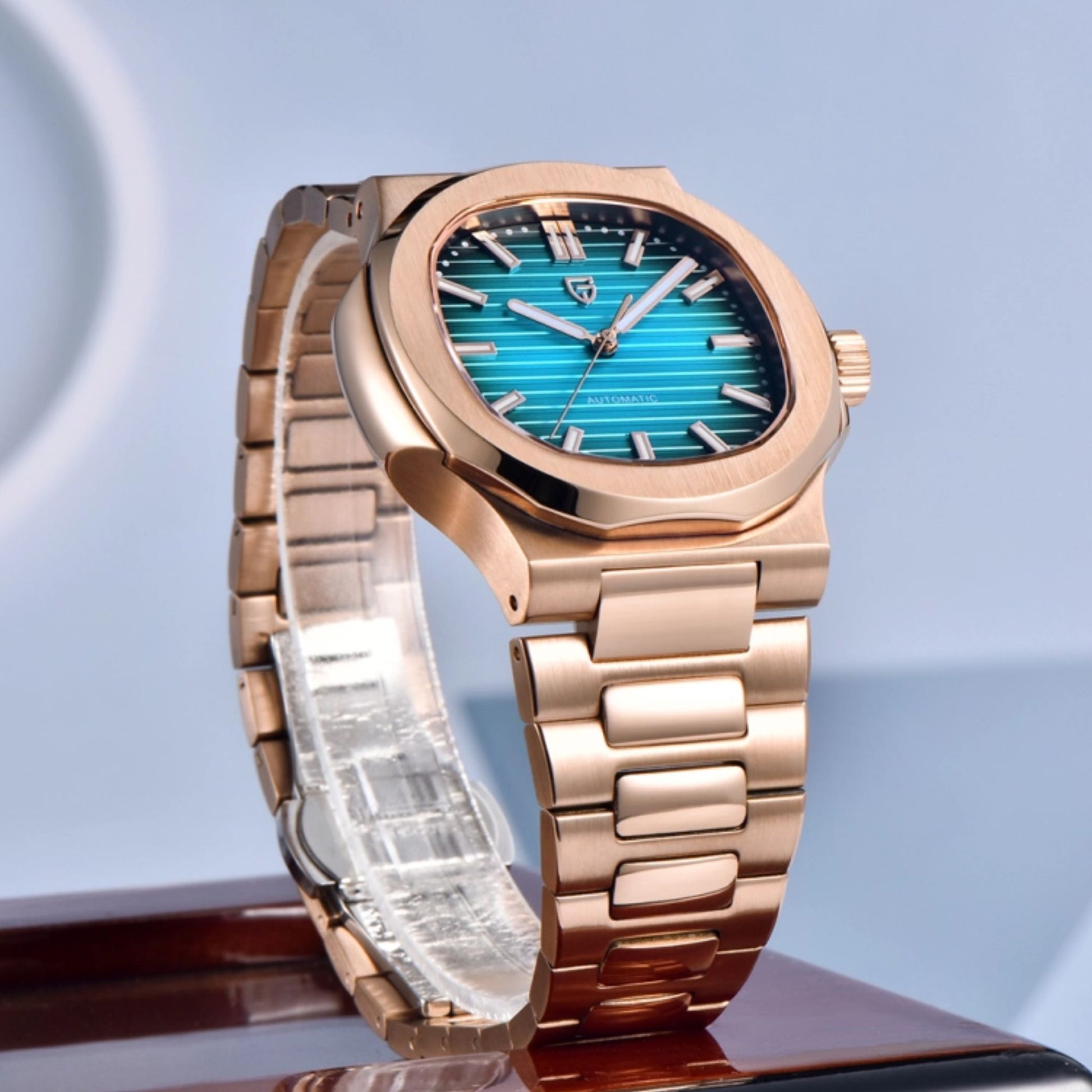 PAGANI DESIGN PD-1728 Rose Gold Men's Automatic Watches 40mm Luxury Stainless Steel Casual Waterproof Wrist Watches Sapphire Dial Glass