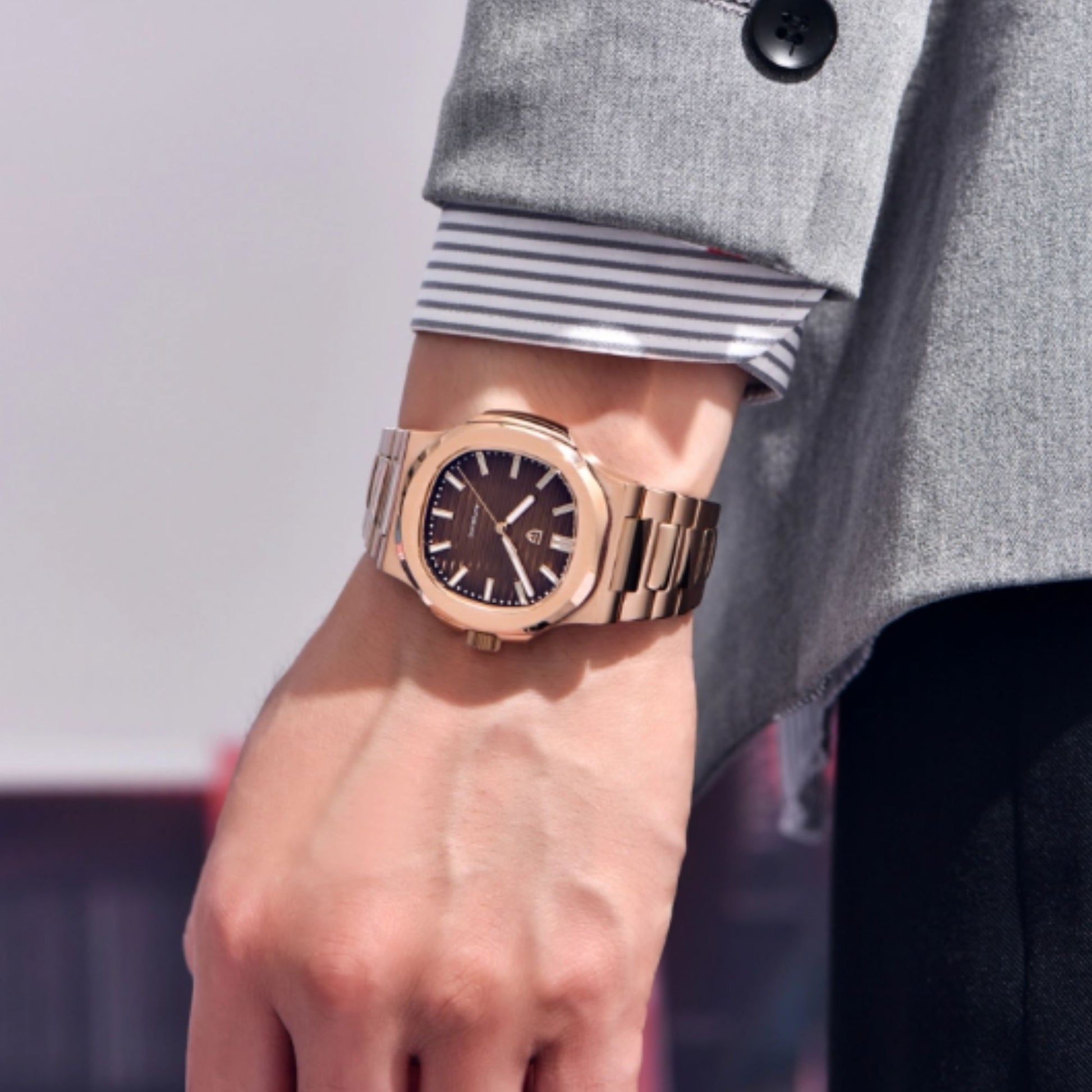PAGANI DESIGN PD-1728 Rose Gold Men's Automatic Watches 40mm Luxury Stainless Steel Casual Waterproof Wrist Watches Sapphire Dial Glas