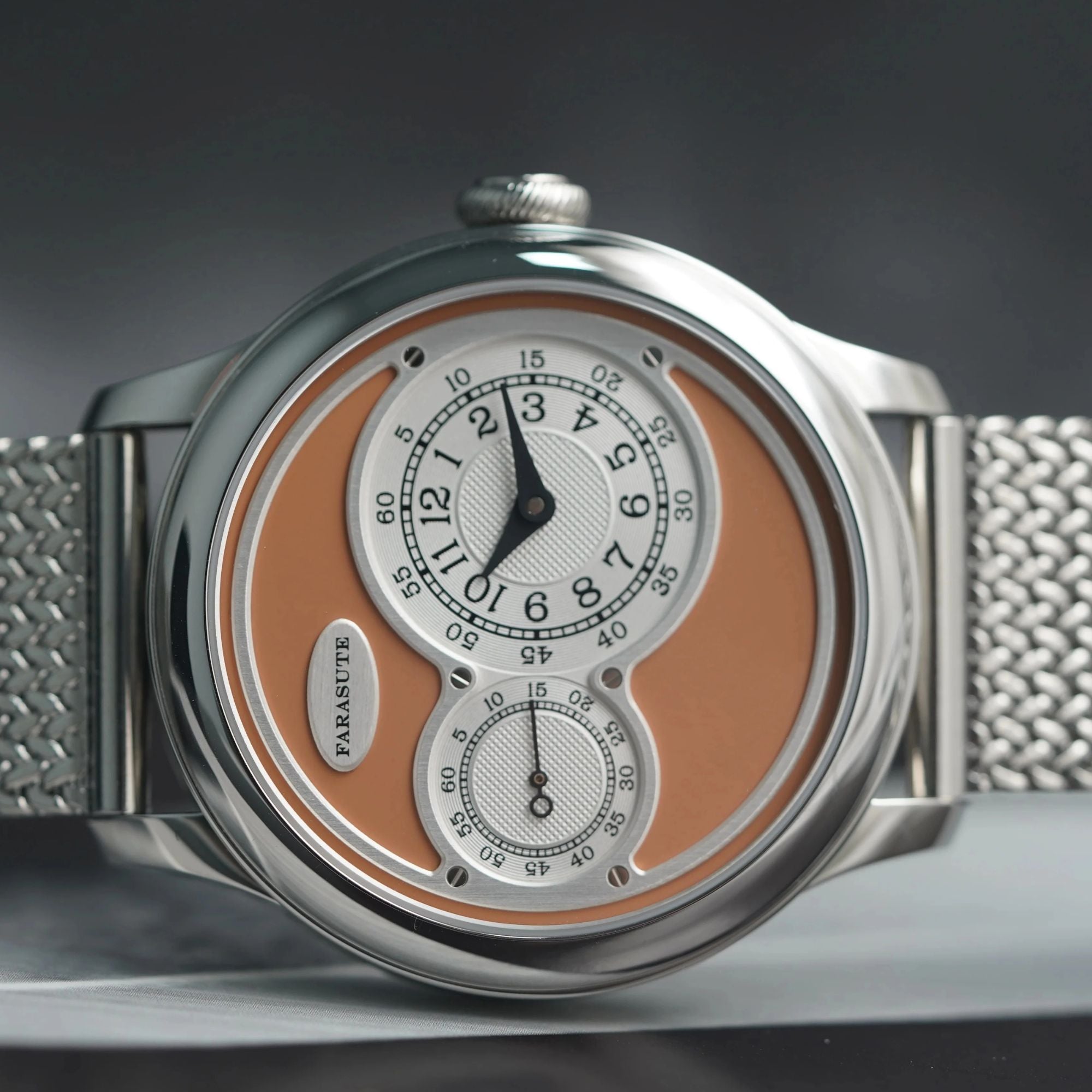 FARASUTE Mechanical wristwatch with custom movement - Salmon