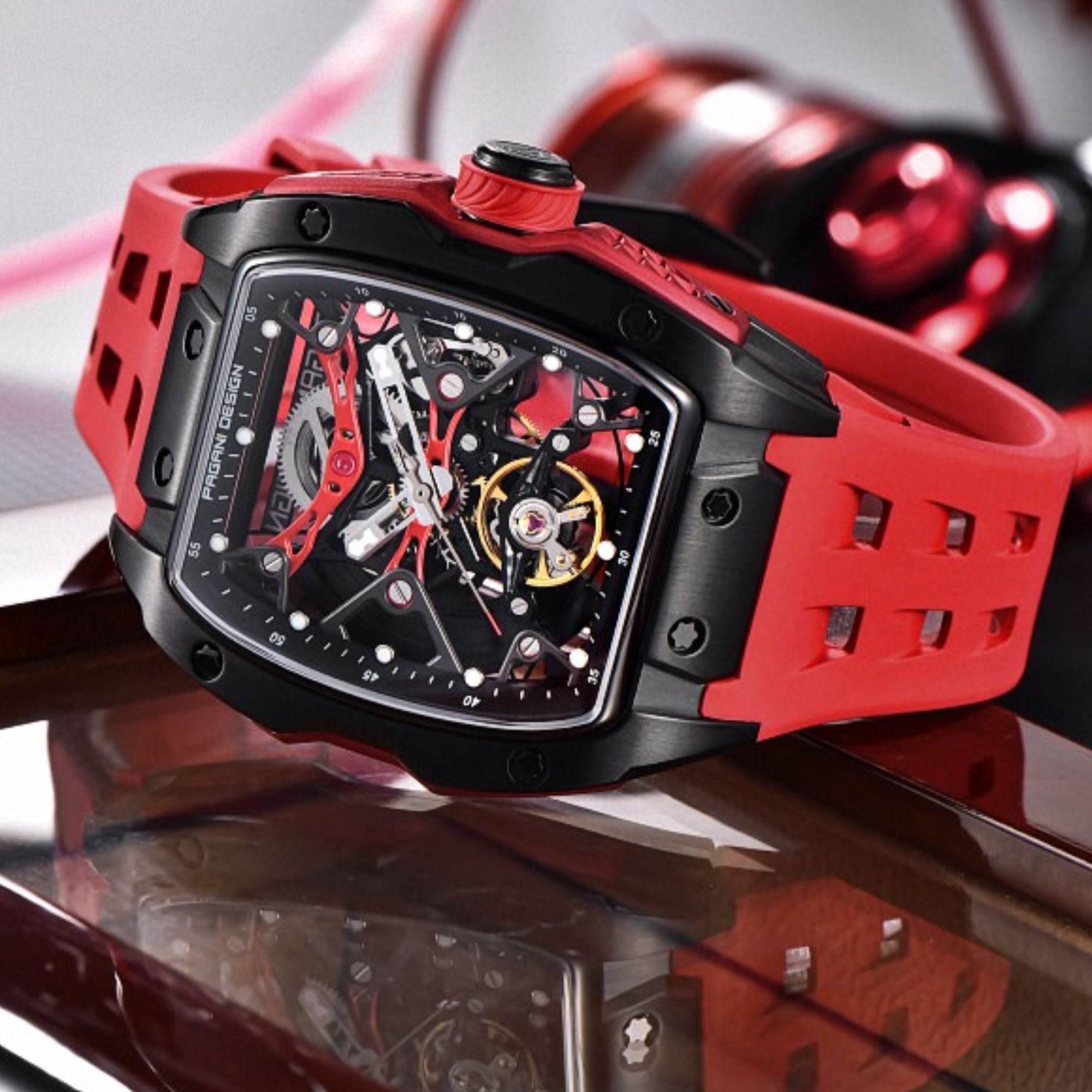 Pagani Design PD-YS018 Tonneau Mechanical Watch Men's 42MM 50M Waterproof Automatic Mechanical Watch