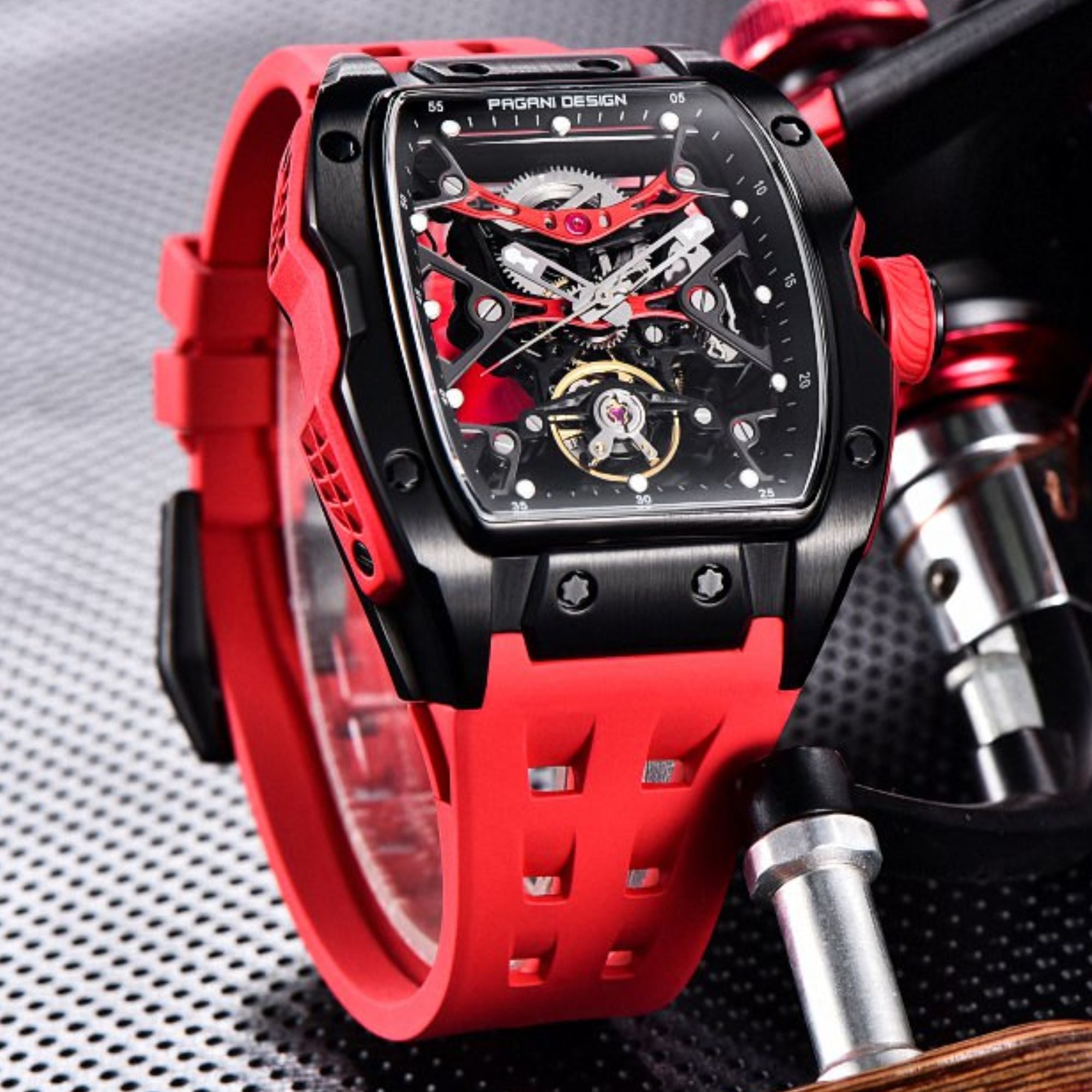 Pagani Design PD-YS018 Tonneau Mechanical Watch Men's 42MM 50M Waterproof Automatic Mechanical Watch