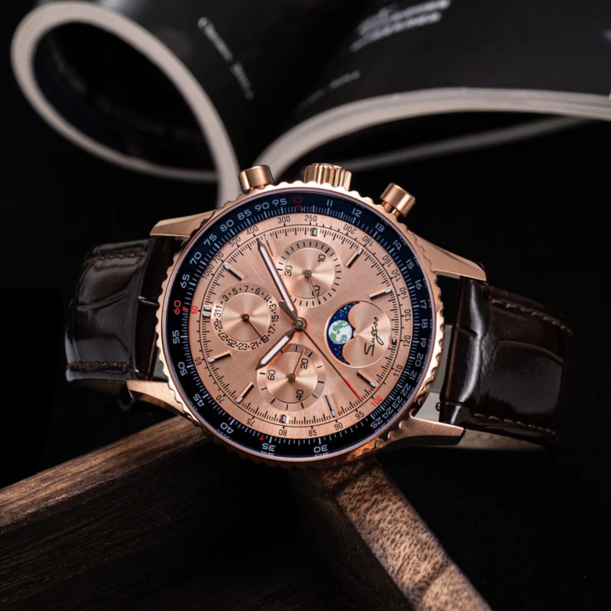 MoonPhase Chrono Master S468 Rose Gold Case Rose Gold Dial