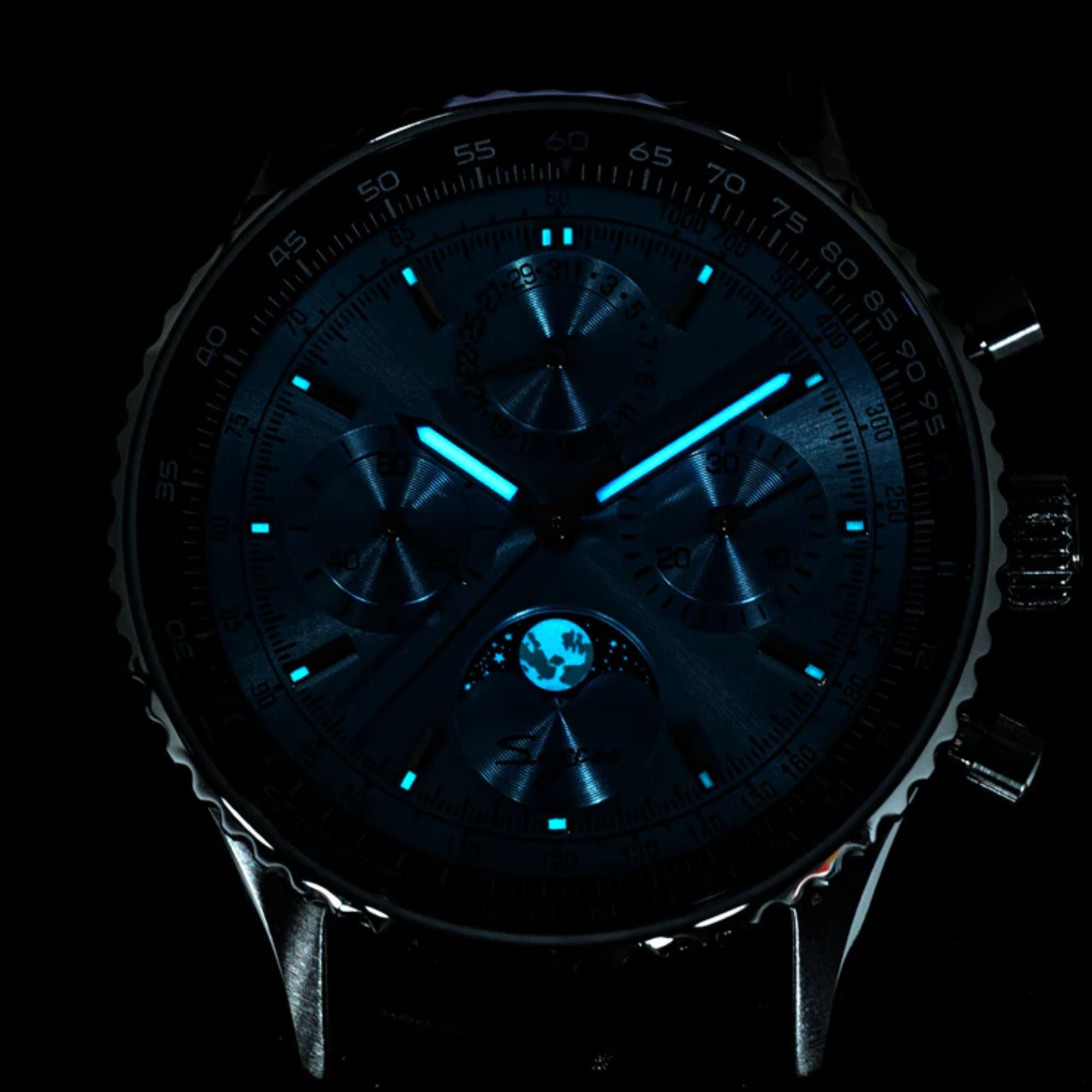 MoonPhase Chrono Master S468 Stainless Steel Case Rose Gold Dial