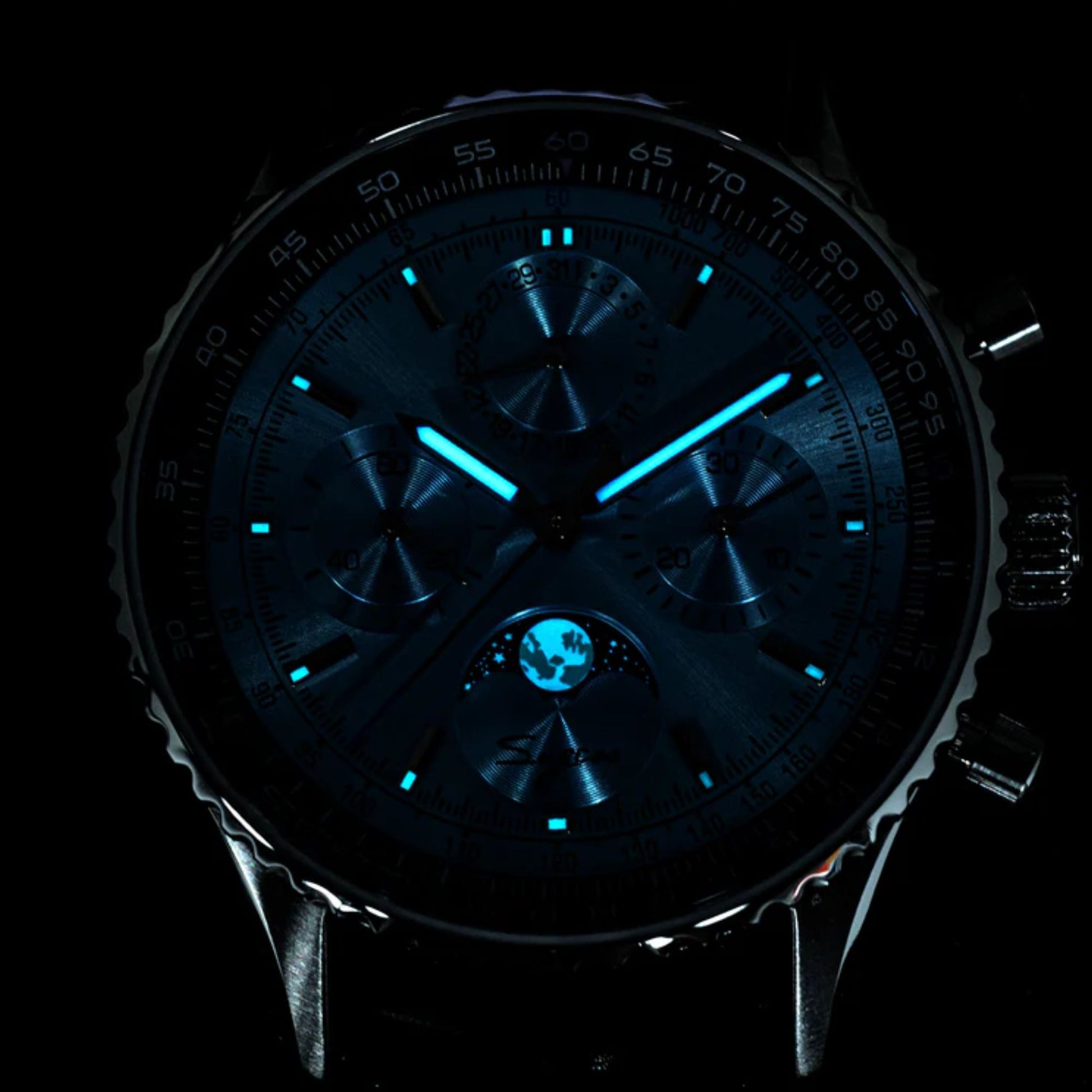 MoonPhase Chrono Master S468 Rose Gold Case Rose Black Dial