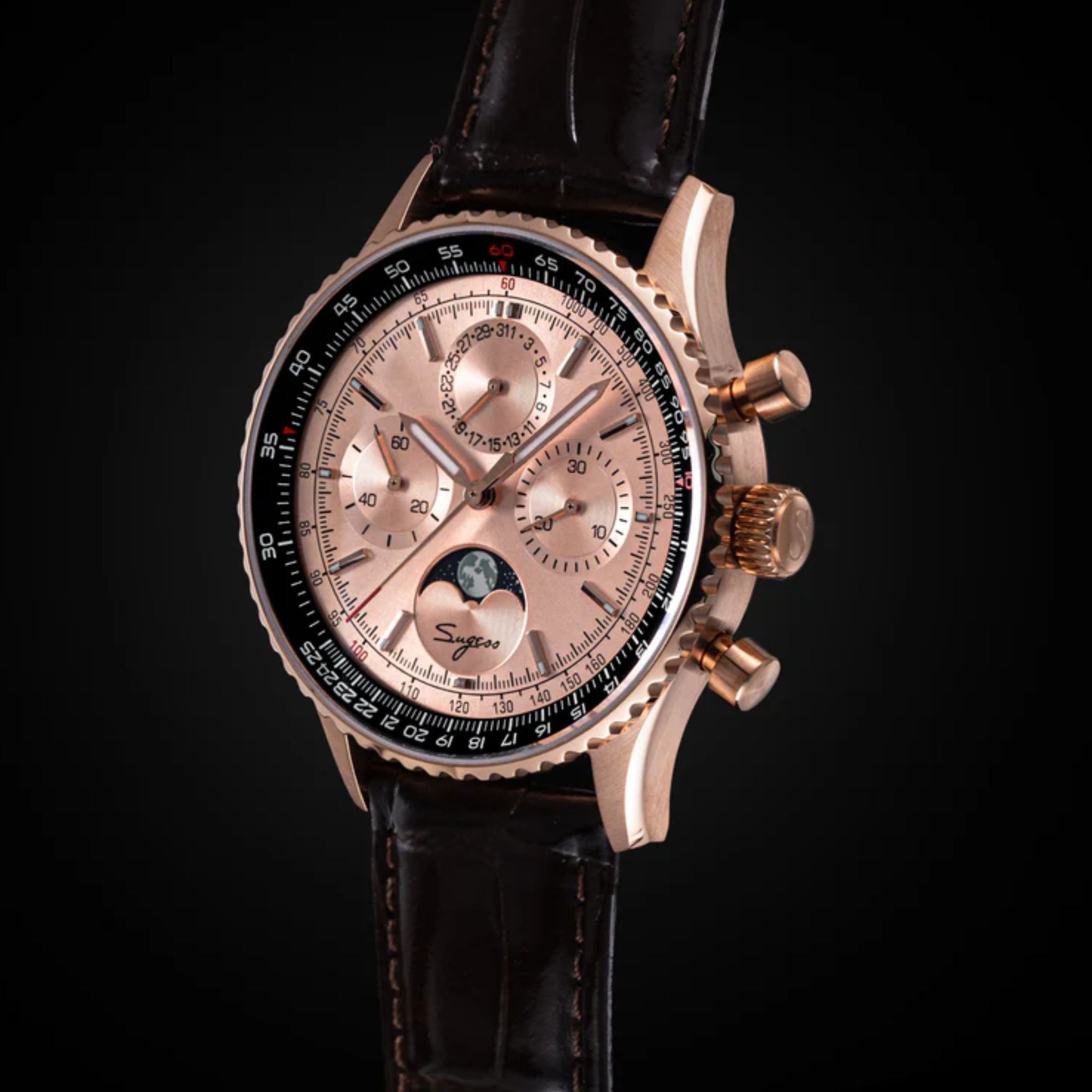 MoonPhase Chrono Master S468 Rose Gold Case Rose Gold Dial