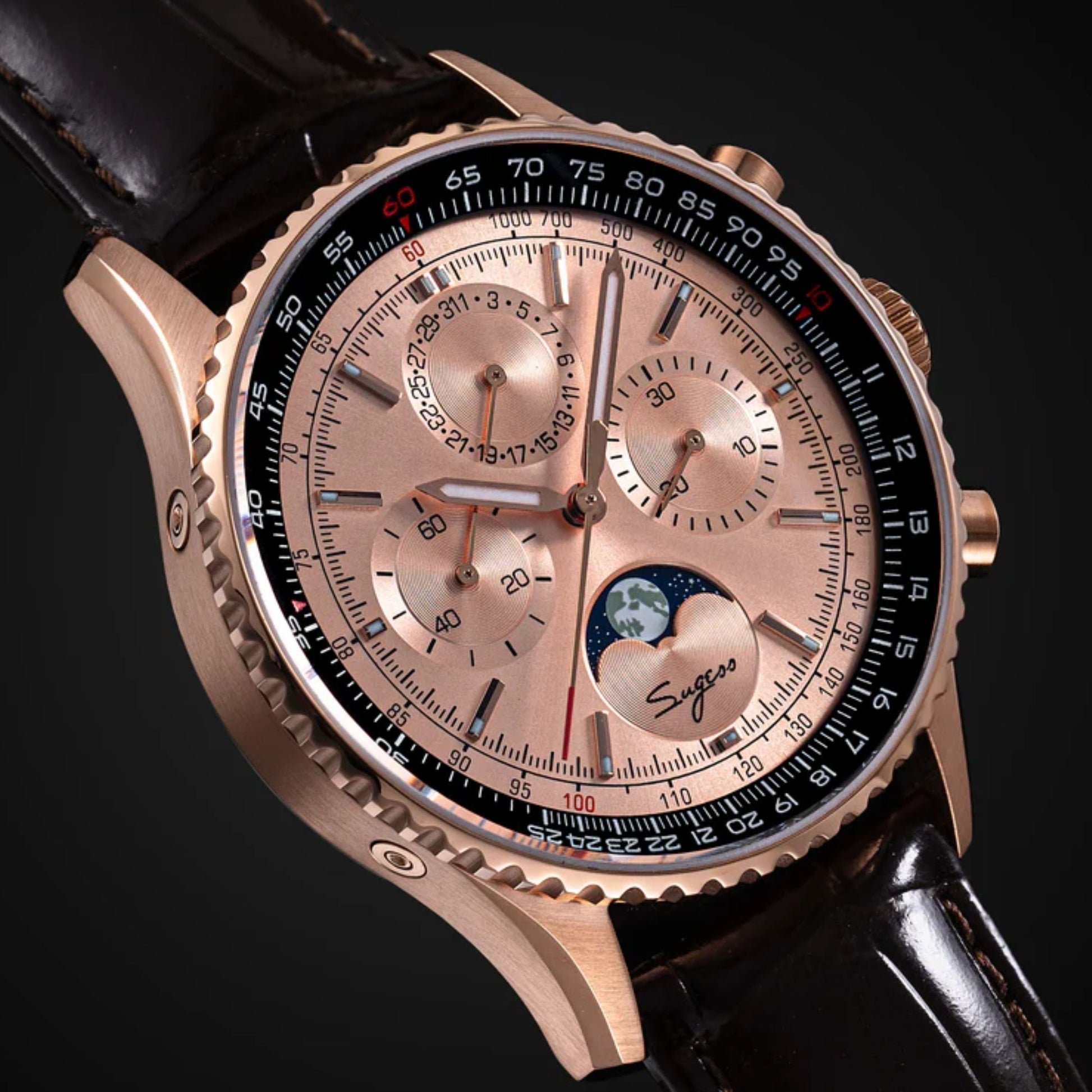 MoonPhase Chrono Master S468 Rose Gold Case Rose Gold Dial