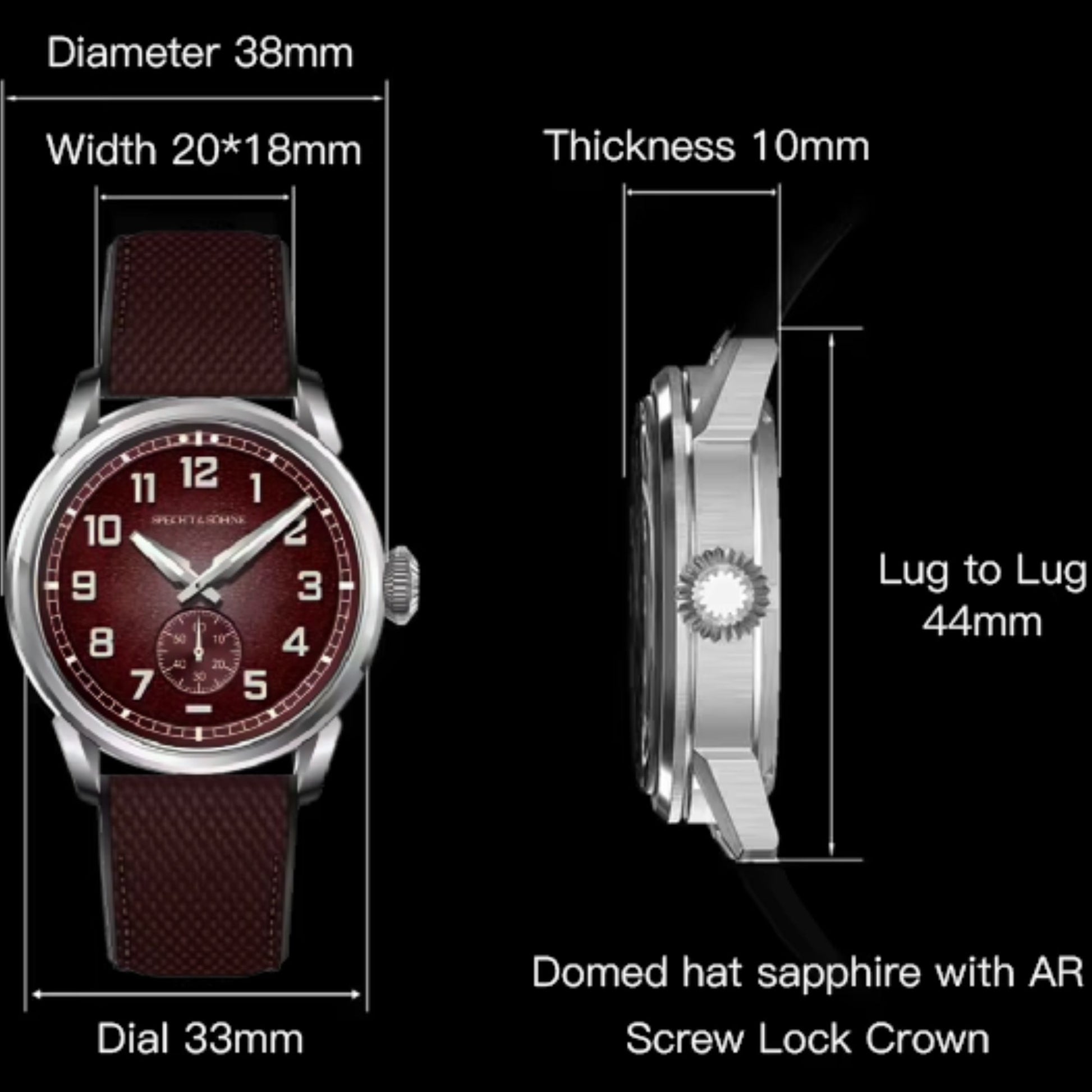 Specht & Söhne Men's Watches Mechanical Watches Japan C3 Luminous Stainless Steel- SP0027