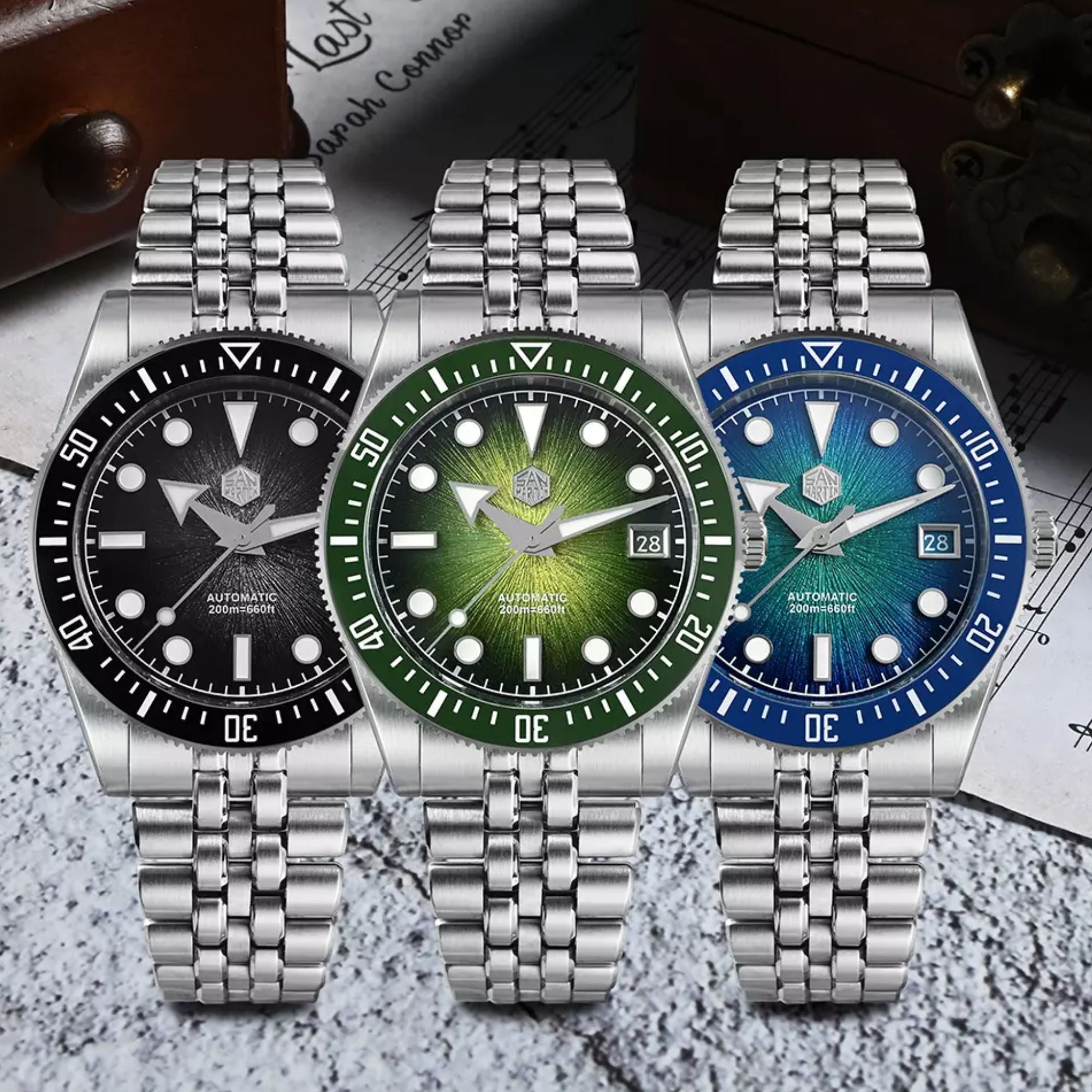 San Martin Watches New Miyota 9015 Movement 37.5mm Mechanical Watch - SN0148-GX