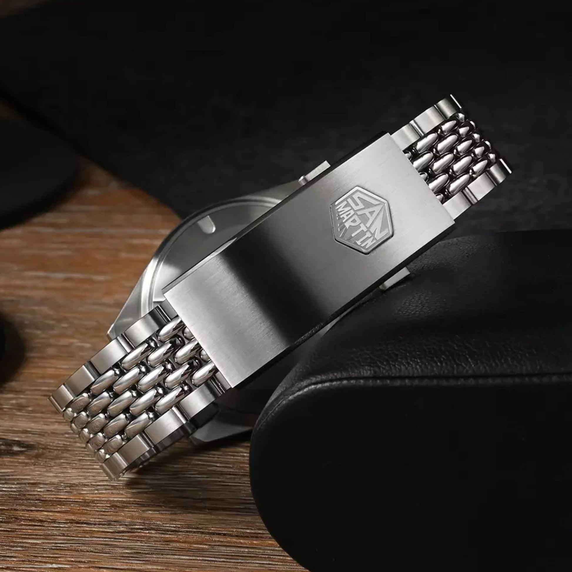 San Martin Design 39.5mm Mens NH35 Automatic Black Dial Colorful Rainbow Bezel Insert SN0116-B1