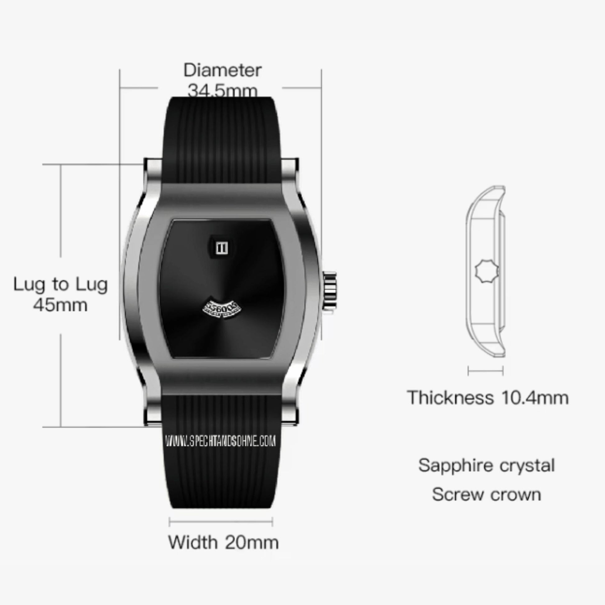 Specht & Söhne Tonneau Black Edition - DREAM WATCHES