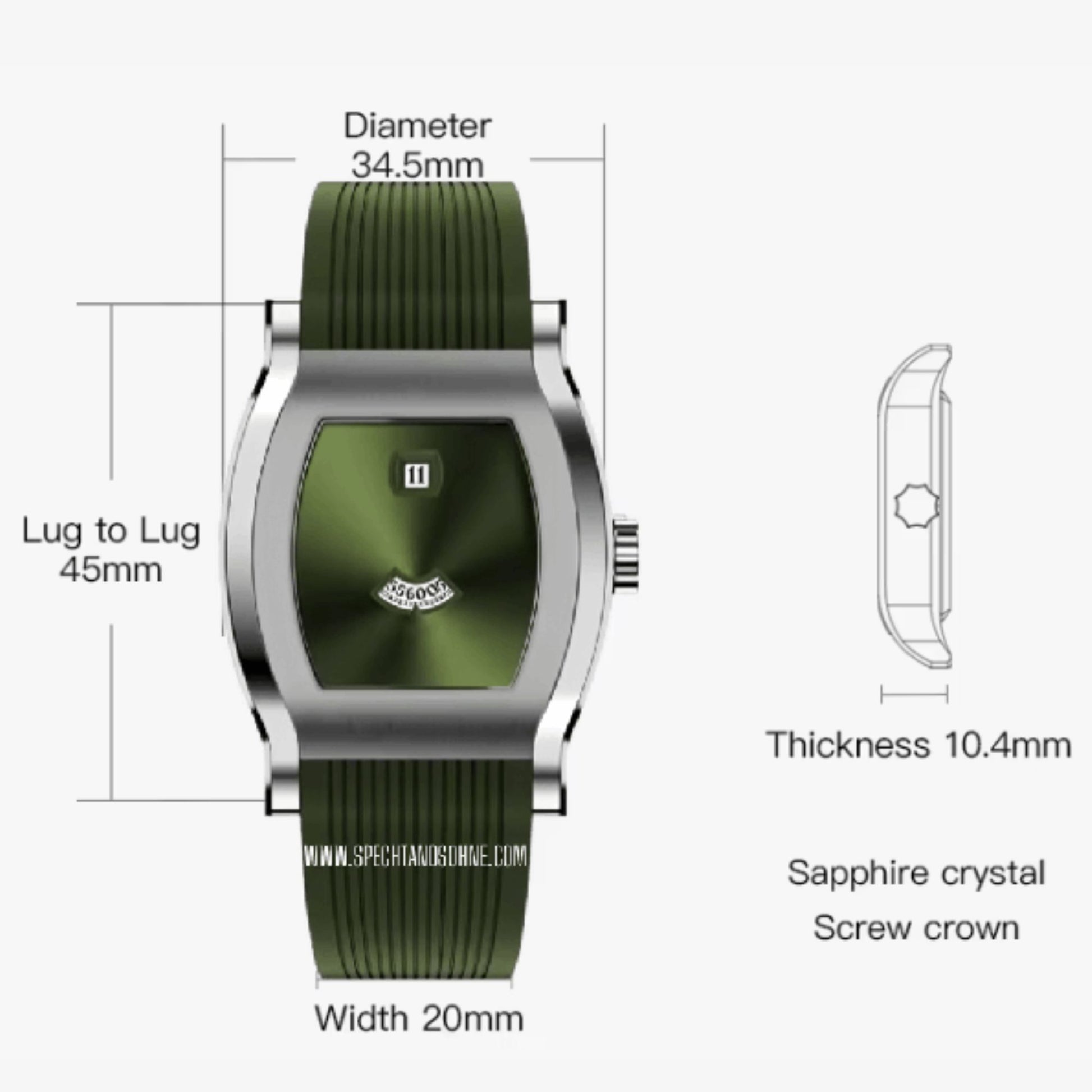 Specht & Söhne Tonneau Green Edition - DREAM WATCHES