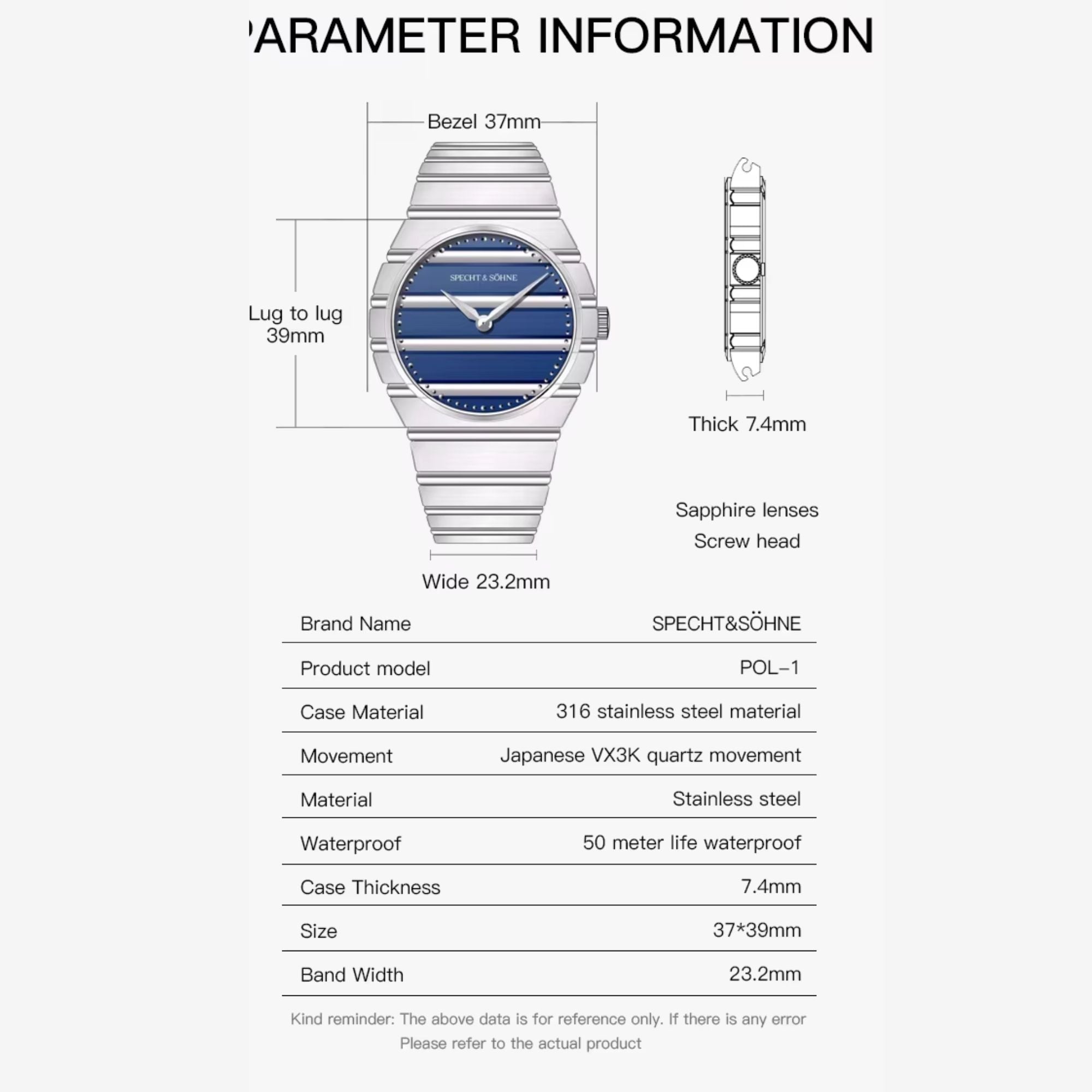 Specht & Söhne Royale ultra-thin quartz wristwatch