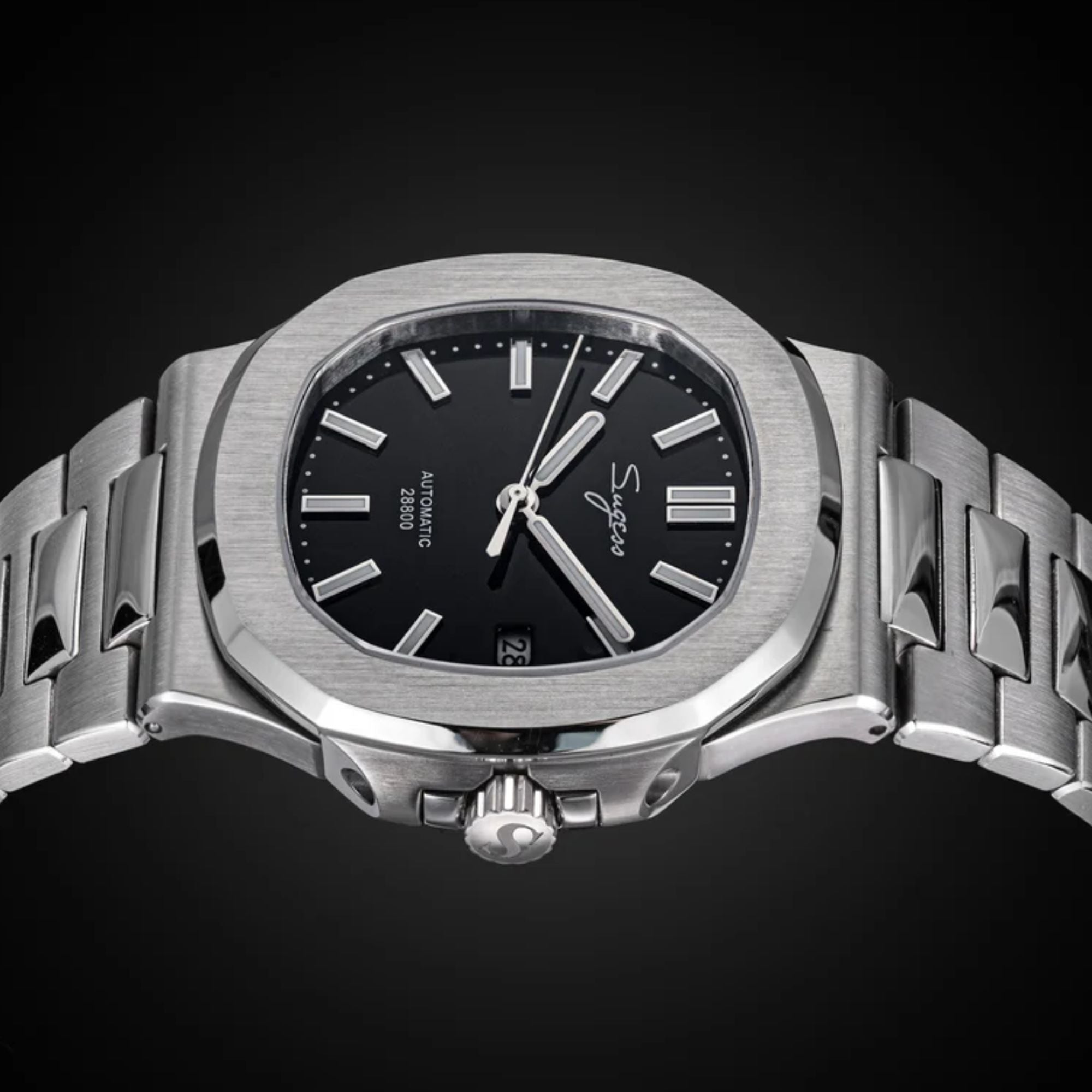 Heritage S466 PP Octagonal Day Display Black Dial Stainless-Steel Automatic