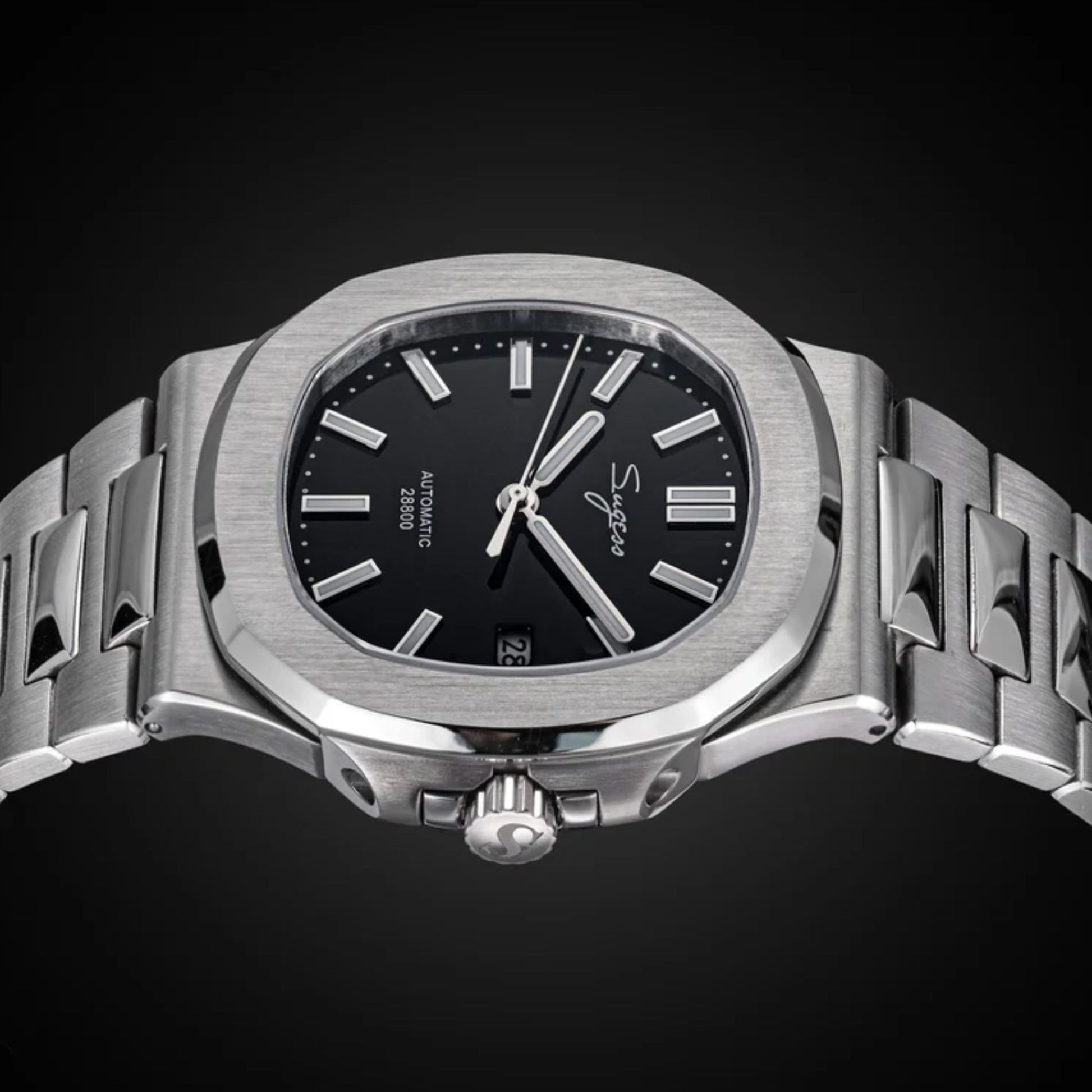 Heritage S466 PP Octagonal Day Display Black Dial Stainless-Steel Automatic