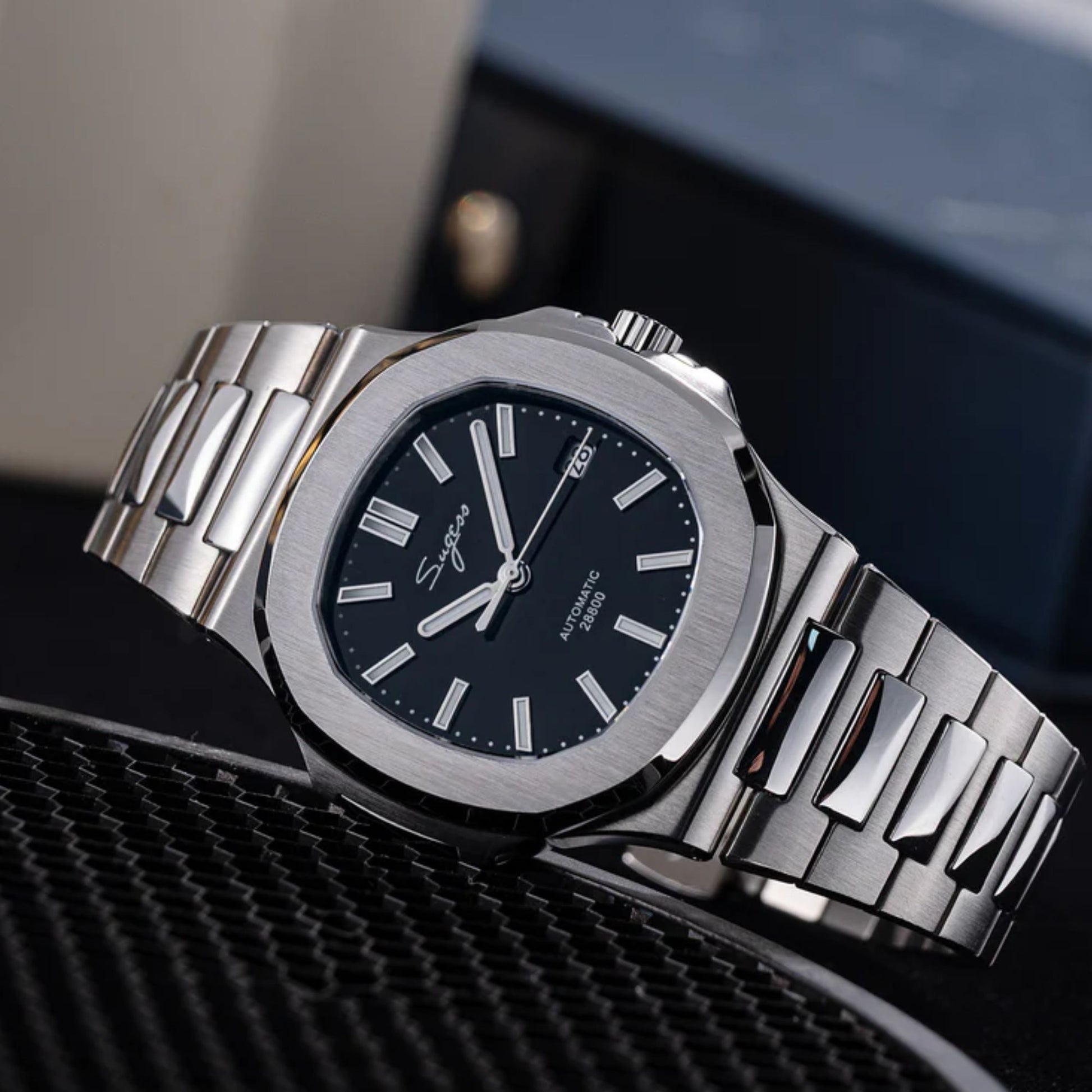 Heritage S466 PP Octagonal Day Display Black Dial Stainless-Steel Automatic