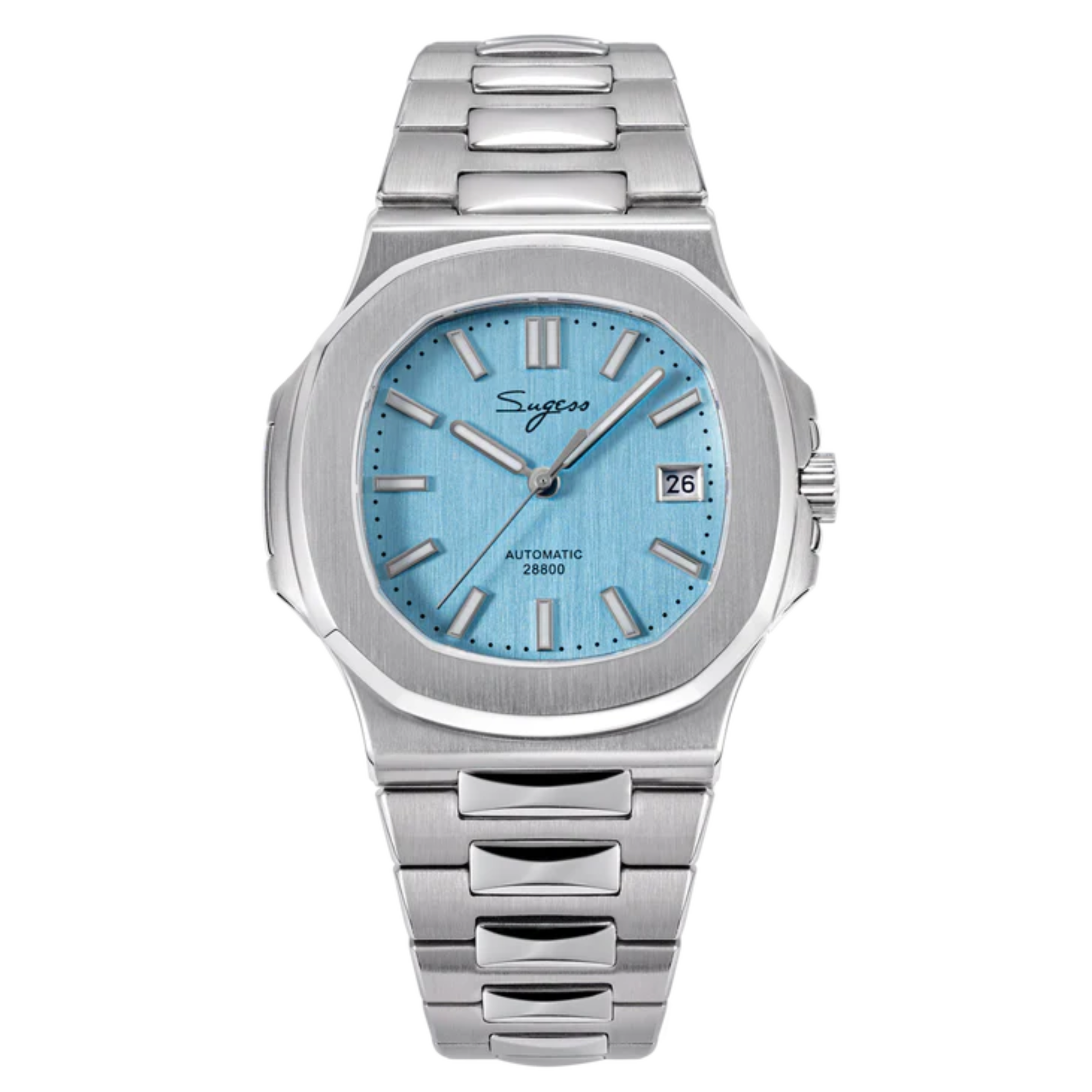 SUGESS Heritage S466 PP Octagonal Day Display Light Blue Mother of Pearl Dial Stainless-Steel Automatic