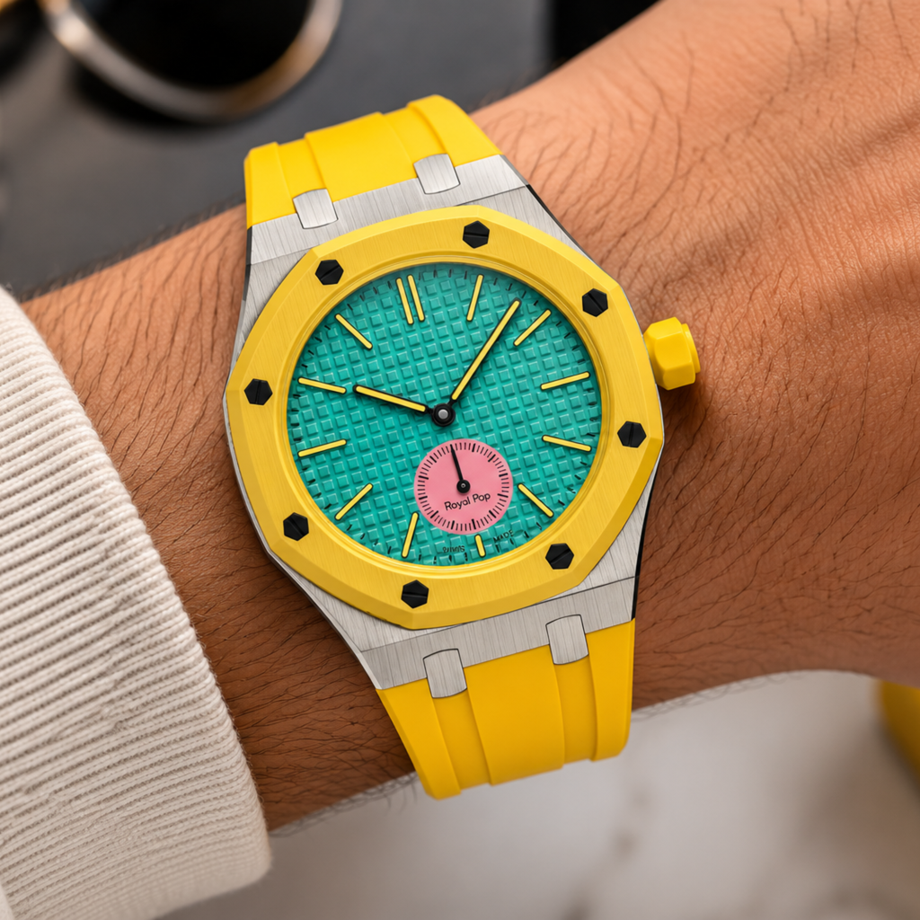 AP Swatch Watch Modkit Case & Strap | Stainless Steel Case | FKM High Quality Rubber Bracelet | Butterfly Clasp