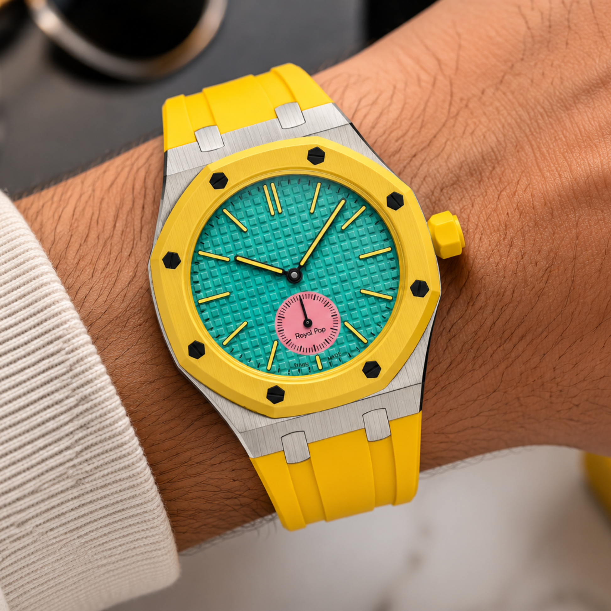 AP Swatch Watch Modkit Case & Strap | Stainless Steel Case | FKM High Quality Rubber Bracelet | Butterfly Clasp