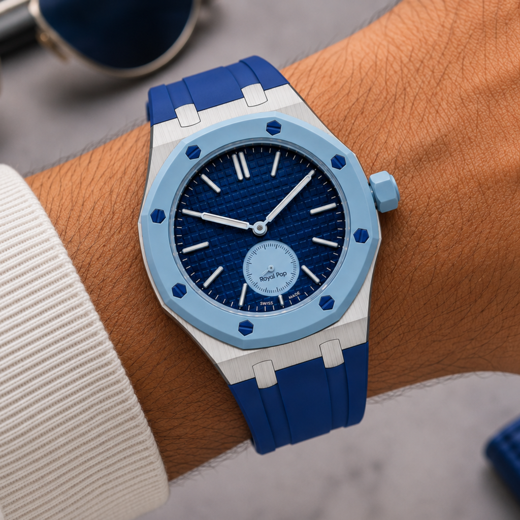 AP Swatch Watch Modkit Case & Strap | Stainless Steel Case | FKM High Quality Rubber Bracelet | Butterfly Clasp