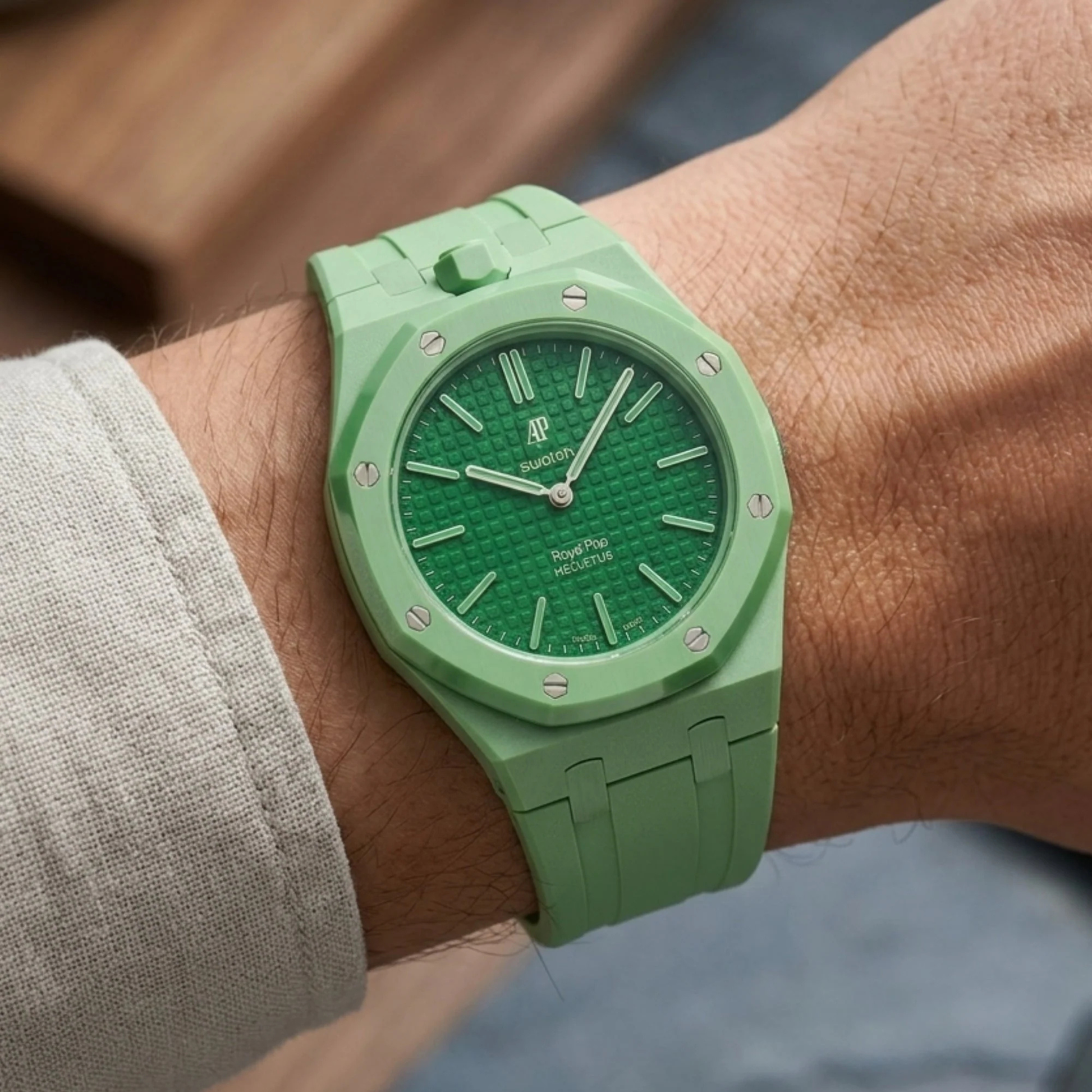 AP Swatch Watch Modkit Case & Strap | Bioceramic Case | FKM High Quality Rubber Bracelet | Butterfly Clasp