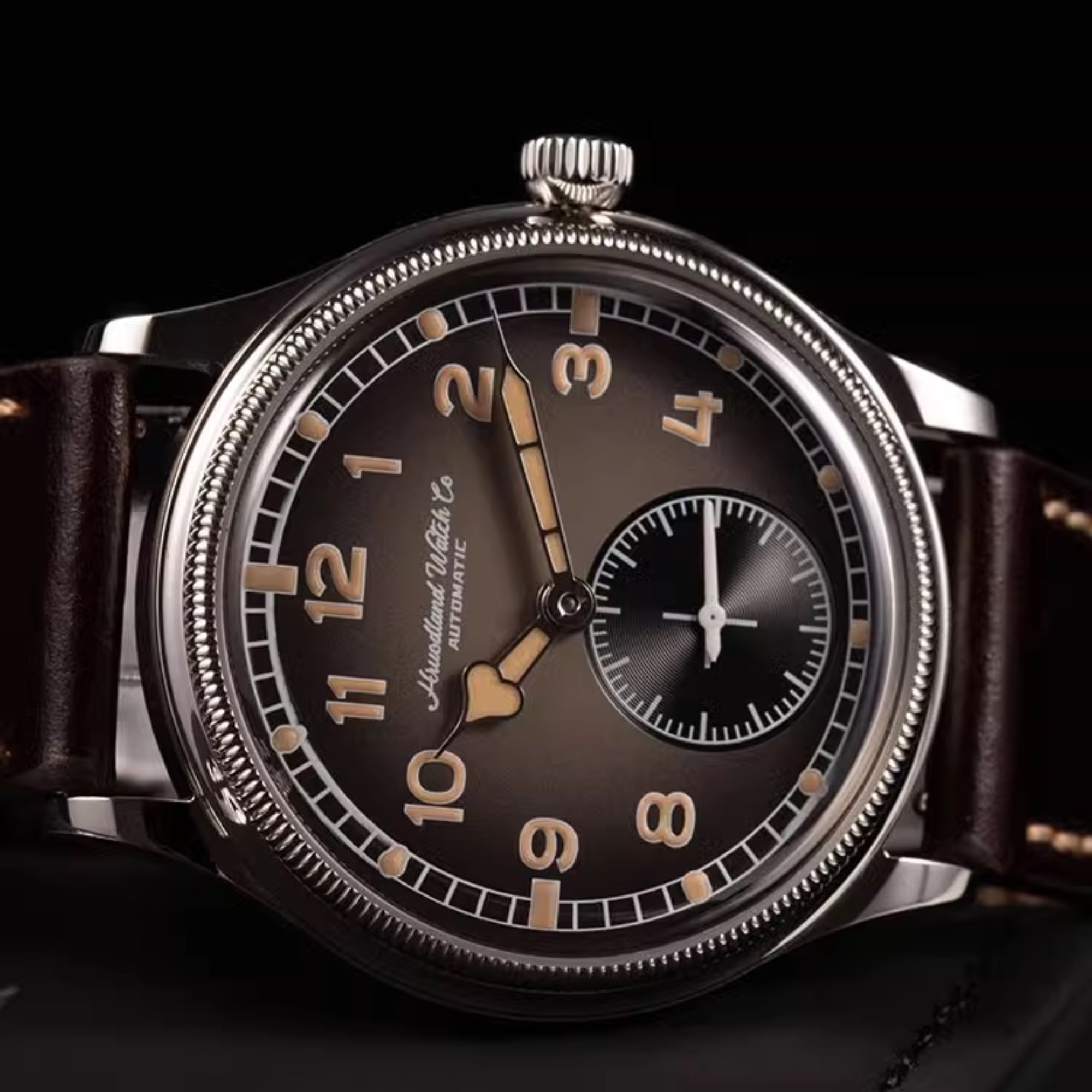 Hruodland F027 Watche Pilot Seagull ST1701 Movement Automatic Mechanical Wristwatch with sapphire Crystal