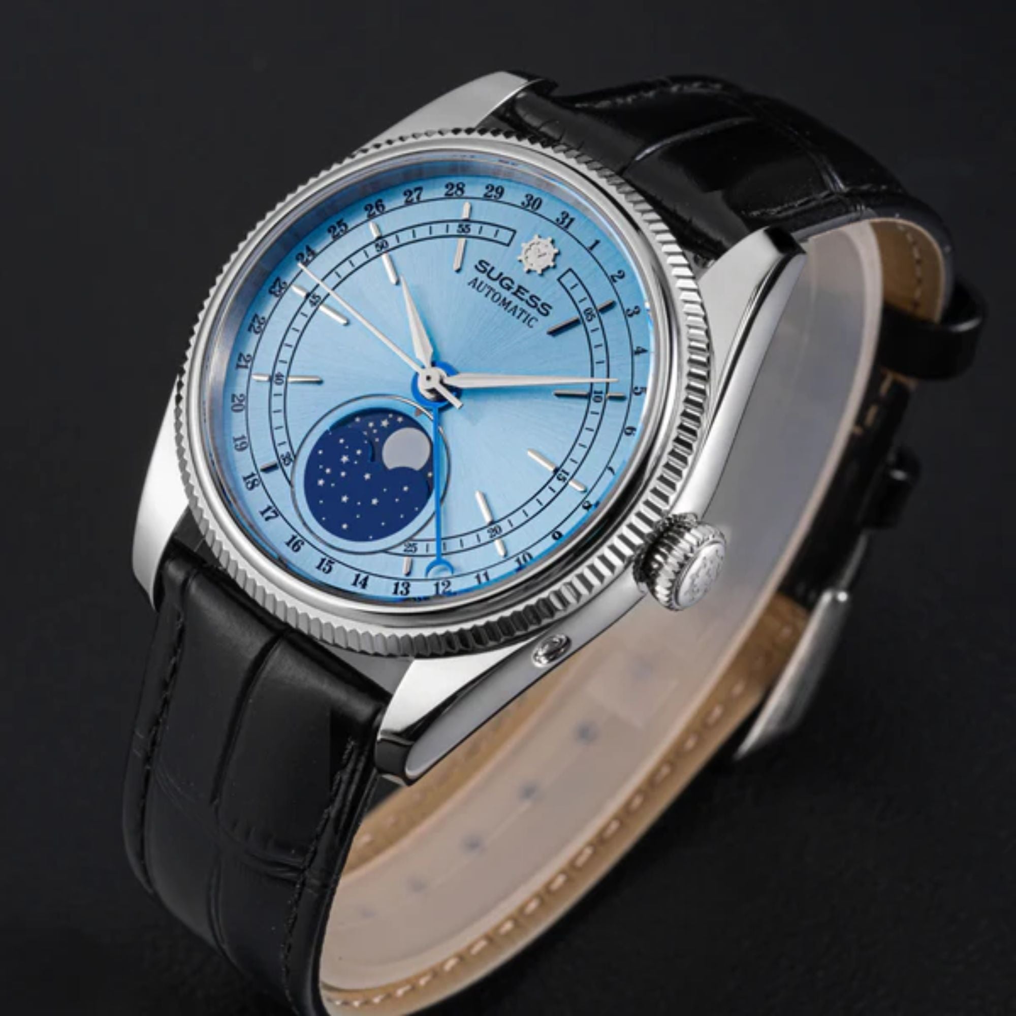 MoonPhase Master S452 Stainless-Steel Light Blue Dial