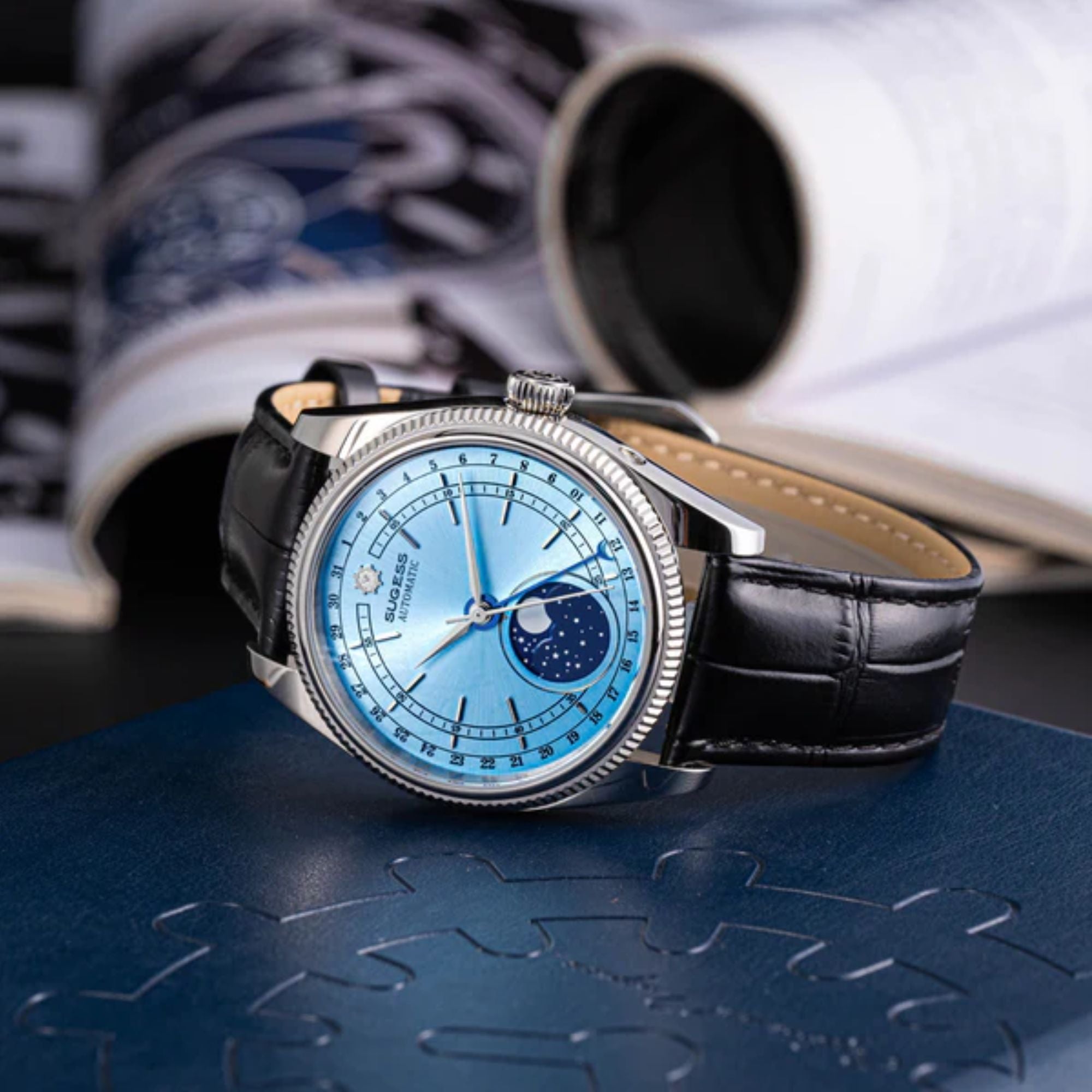 MoonPhase Master S452 Stainless-Steel Light Blue Dial