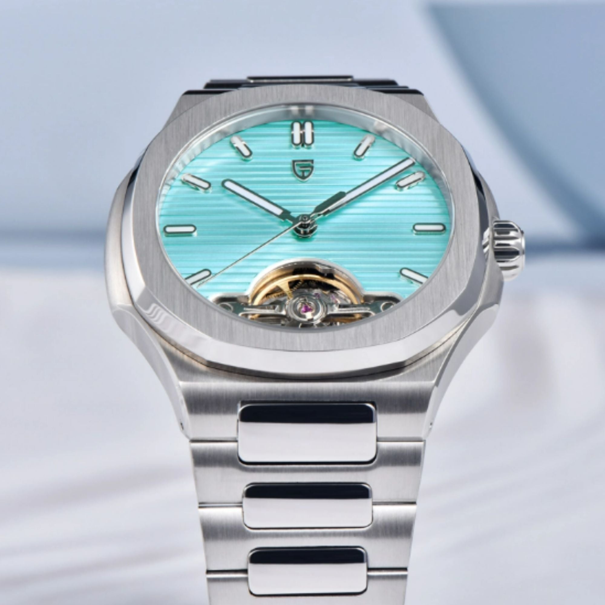 PAGANI DESIGN PD-YS025 Automatic Stainless Steel Sapphire Glass Wristwatch with open Balance Wheel